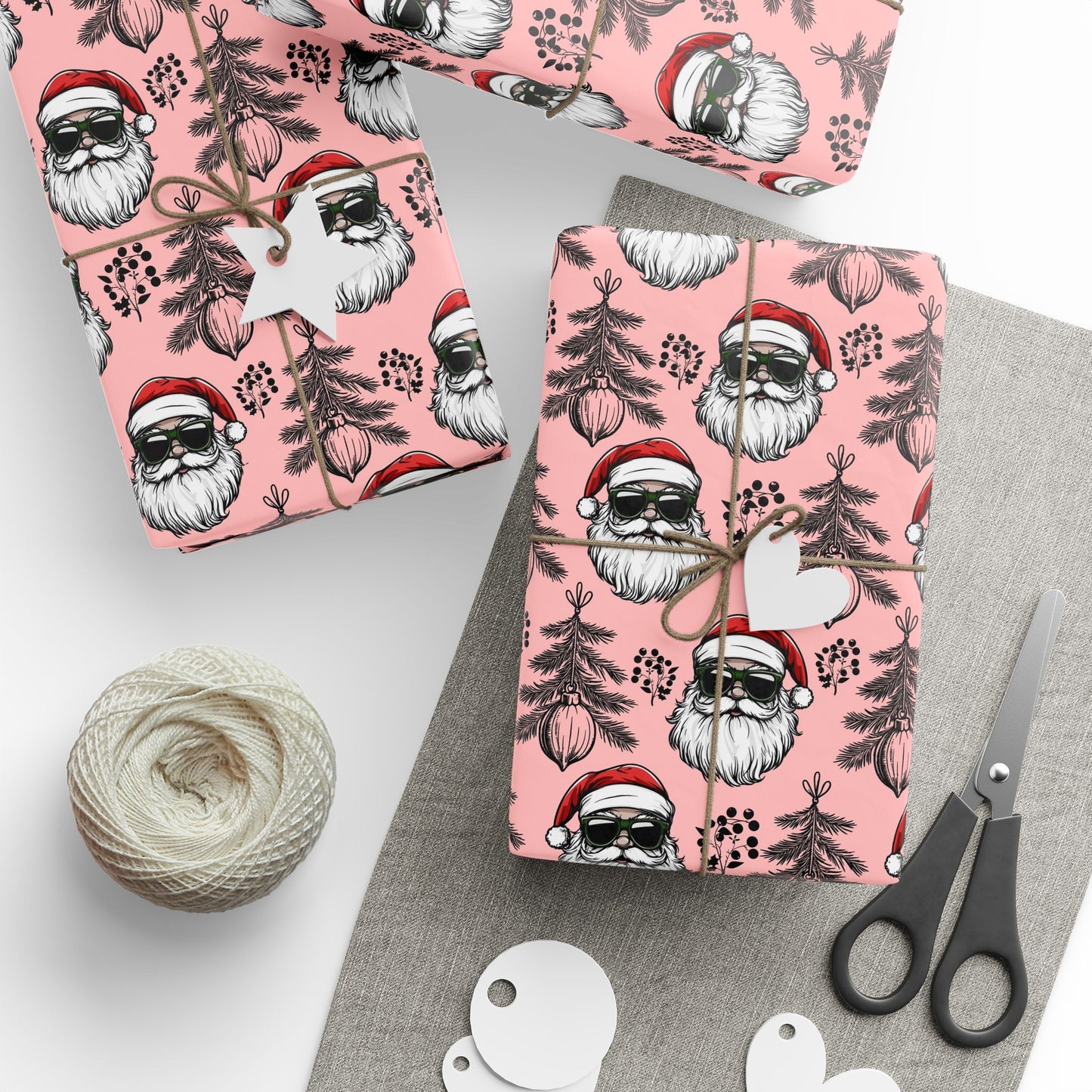 Santa Pattern Wrapping Papers - Christmas Gift Wrap, Holiday Present Packaging, Festive Gift Wrap Sheets, Xmas Wrapping Supplies, Seasonal