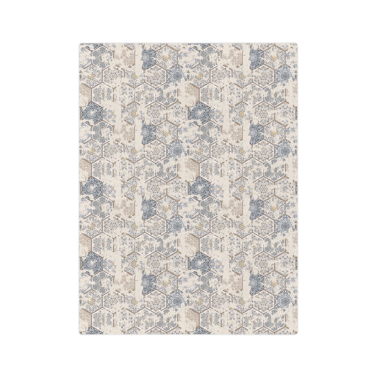 Cozy Hexagonal Pattern Velveteen Microfiber Blanket - Warm Throw for Home, Sofa, Nursery, Gift, Winter Decor