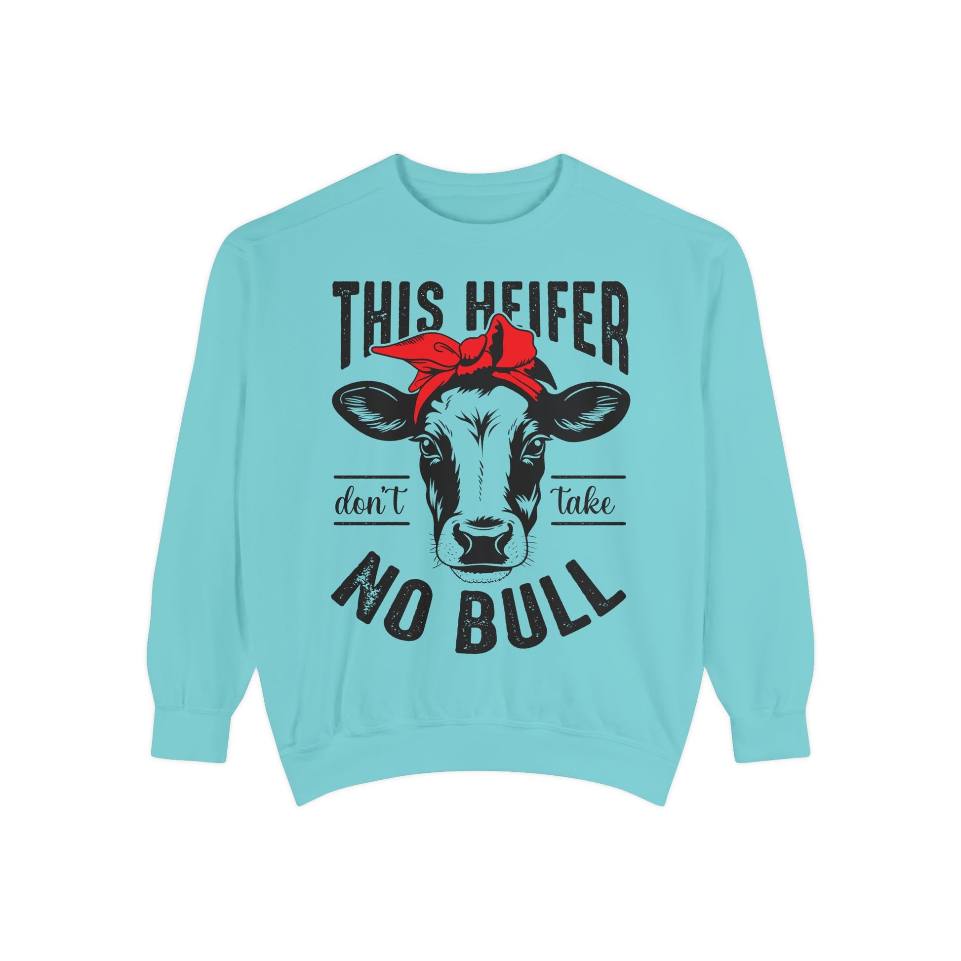 Funny Cow Graphic Sweatshirt - 'This Heifer Don't Take No Bull' - aMOOsing Designs