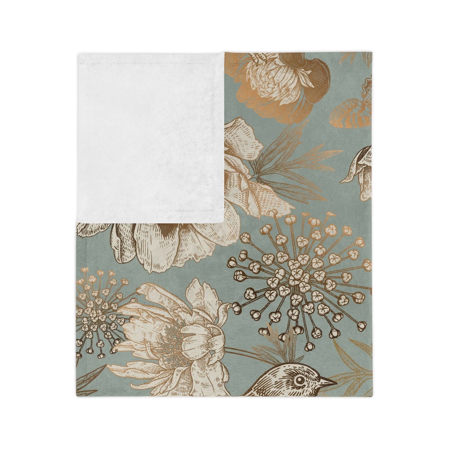 Floral Velveteen Microfiber Blanket, Cozy Throw for Home Decor, Gift for Her, Living Room Accent, Ideal for Relaxing Evenings