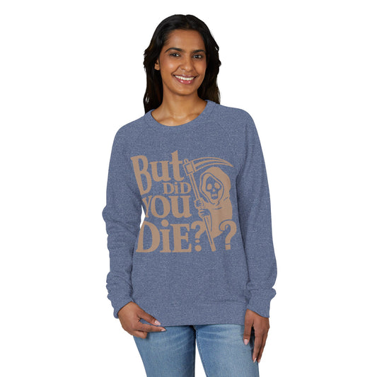 Humorous grim reaper Crewneck Sweatshirt - Fun Gift, Casual Wear, Halloween Apparel, Quirky Statement Top, Cozy Layering Piece