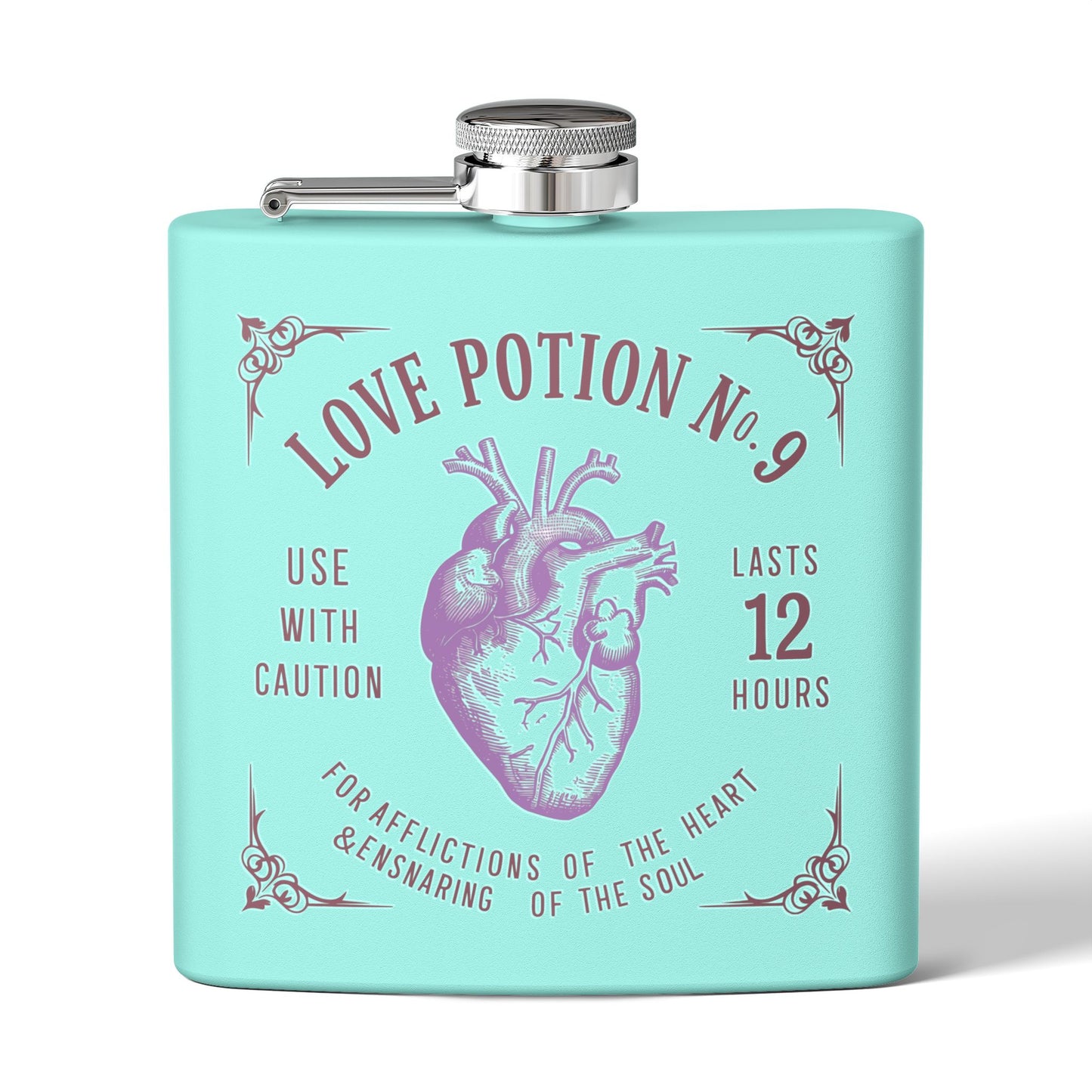 Love Potion No. 9 Stainless Steel Flask - 6oz | Unique Gift for Romantic Occasions and Bridal Parties