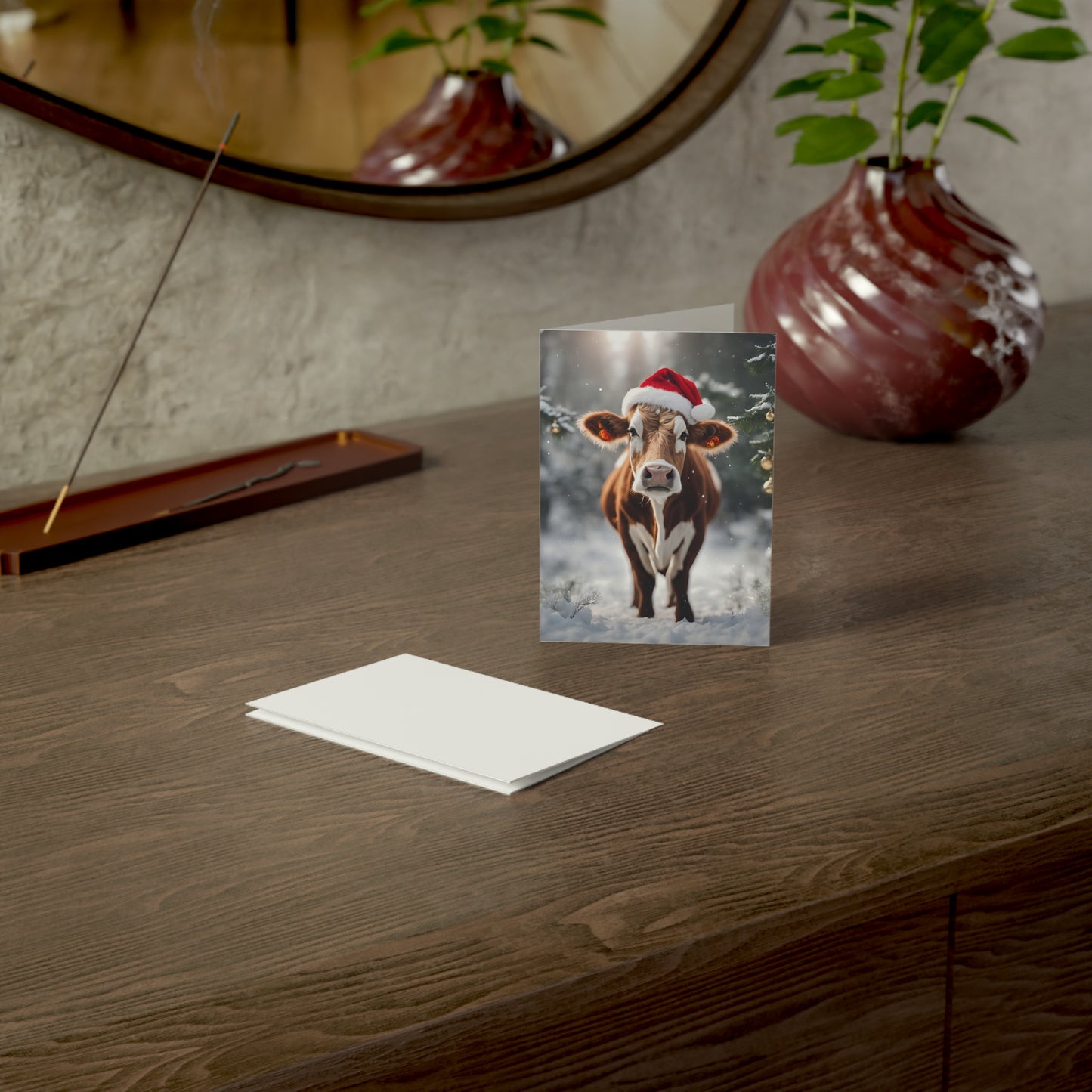 Festive Cow Christmas Greeting Cards - Fun Holiday Cards (1, 10, 30, 50 pcs) - aMOOsing Designs