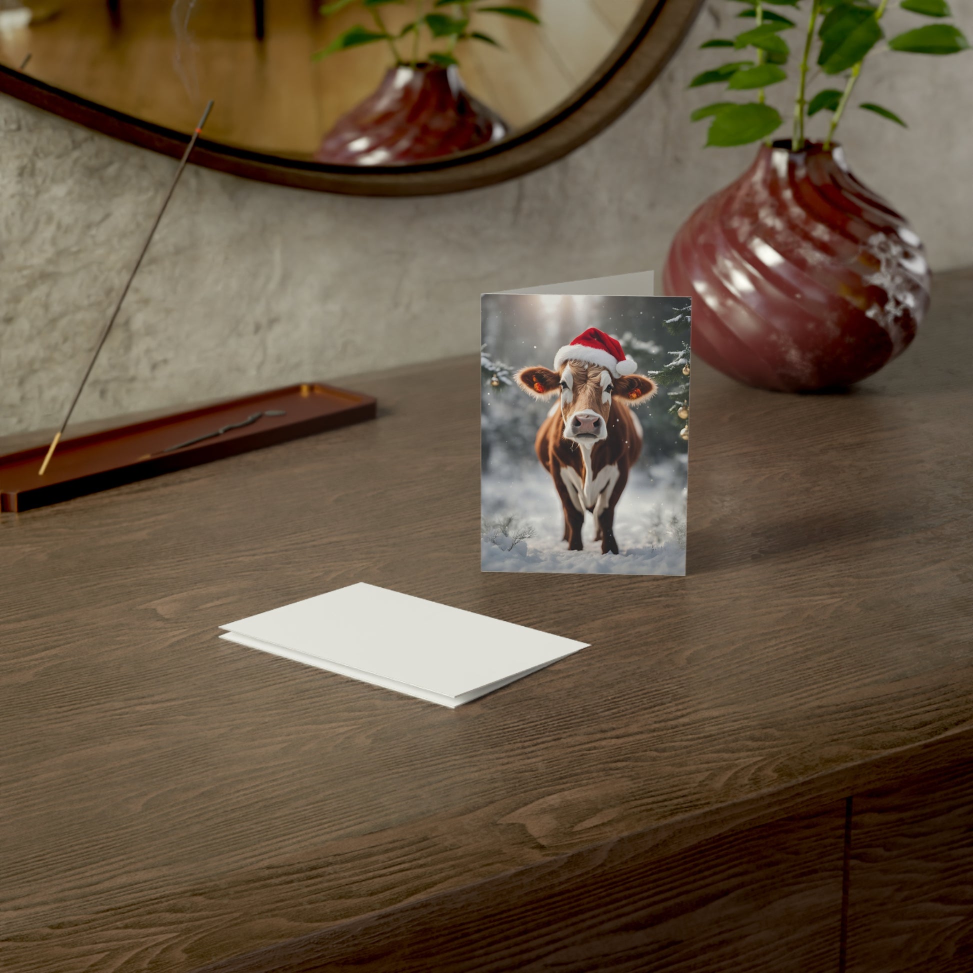 Festive Cow Christmas Greeting Cards - Fun Holiday Cards (1, 10, 30, 50 pcs) - aMOOsing Designs