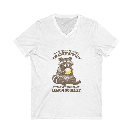 Funny Raccoon Tee, Humorous V-Neck Shirt, Animal Lover Gift, Casual Summer T-Shirt, Unique Gift for Friends