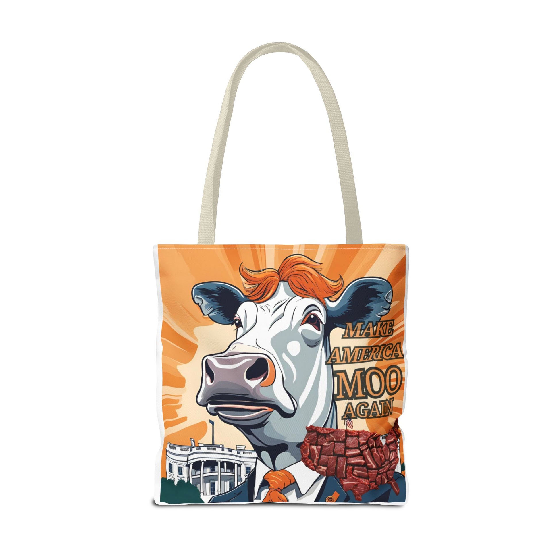 Make America Moo Again Tote Bag - Fun Cow Graphic for BBQ Lovers - aMOOsing Designs