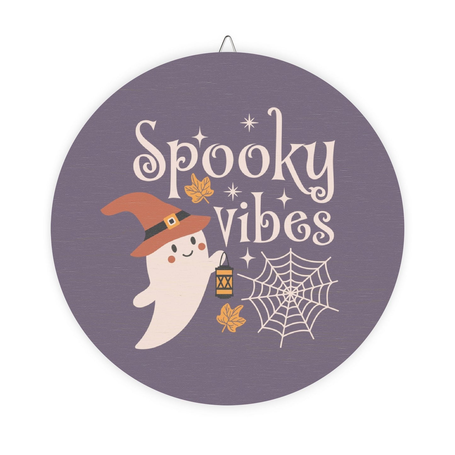 Spooky Vibes Wood Sign, Halloween Decor, Ghost Wall Art, Fall Home Decoration, Autumn Sign, Gift for Halloween Enthusiasts