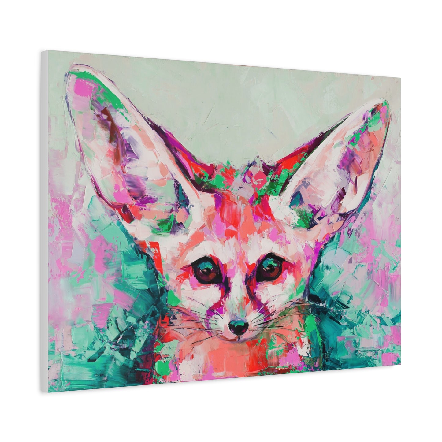 Vibrant Fennec Fox Canvas Art - Colorful Stretched Wall Decor - aMOOsing Designs