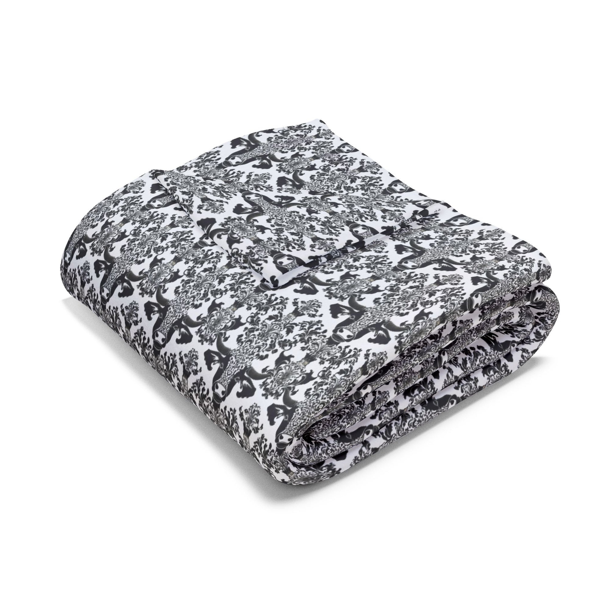 Blanket - Cow Print Damask Arctic Fleece - aMOOsing Designs