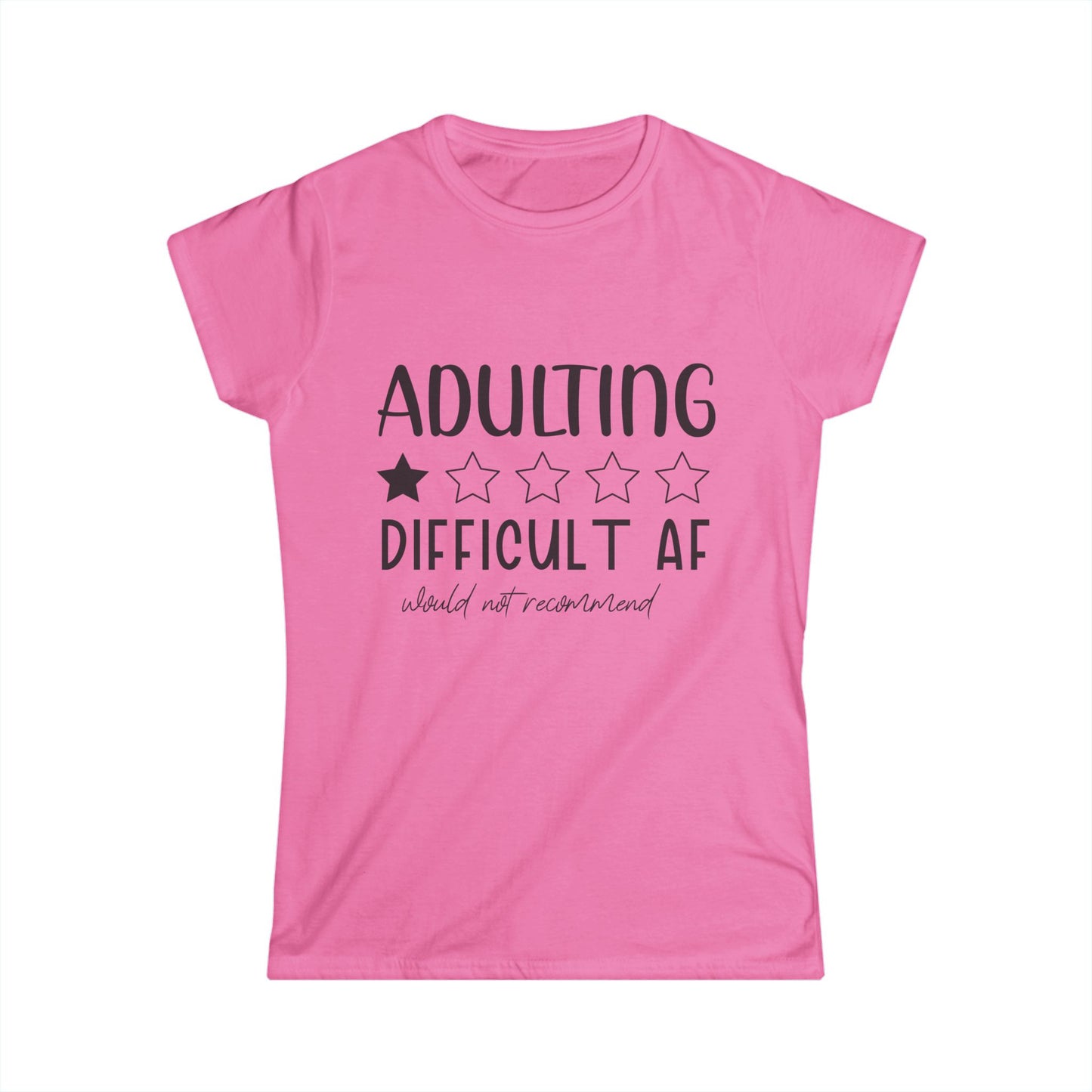 Women's Funny "Adulting" Softstyle Tee - aMOOsing Designs