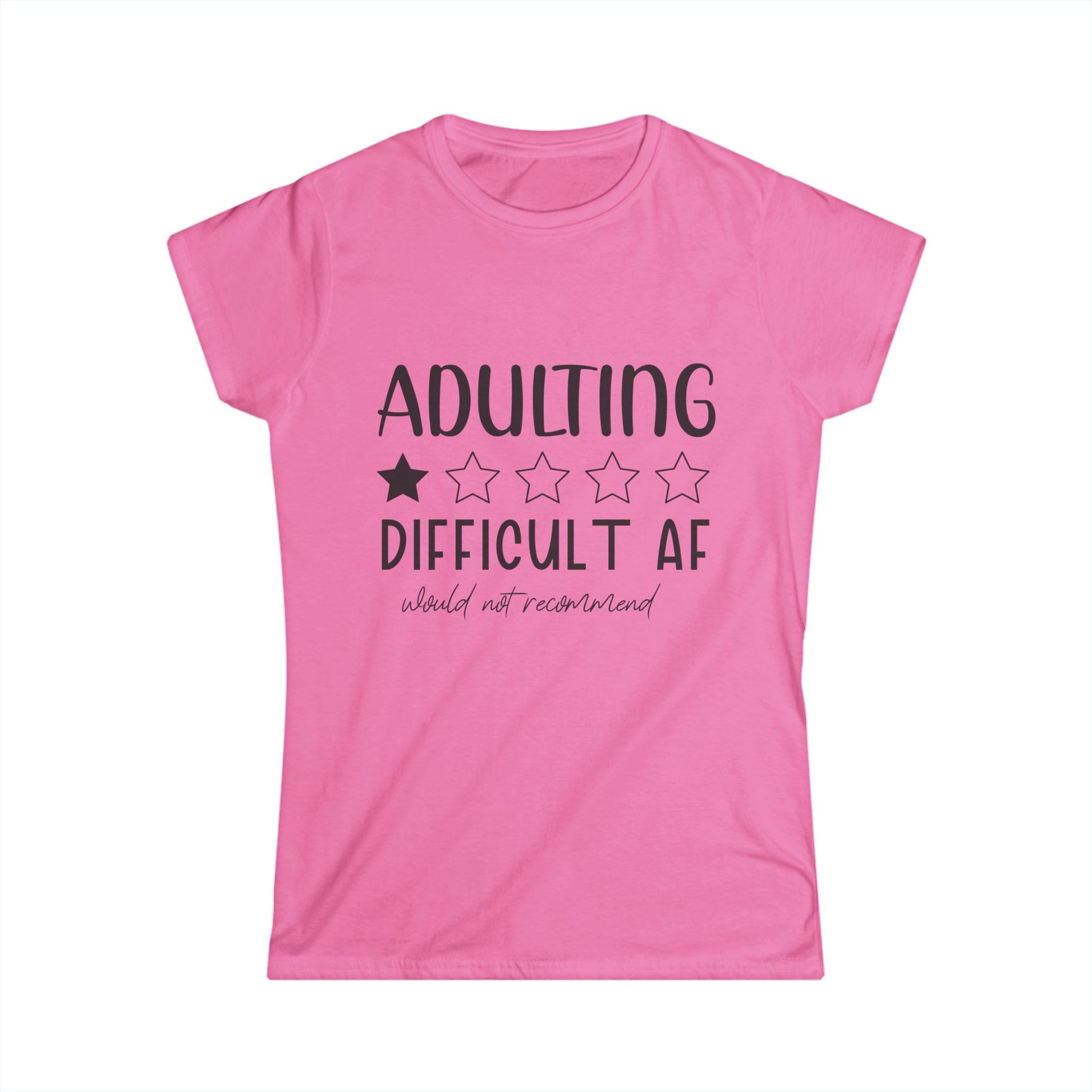 Women's Funny "Adulting" Softstyle Tee - aMOOsing Designs