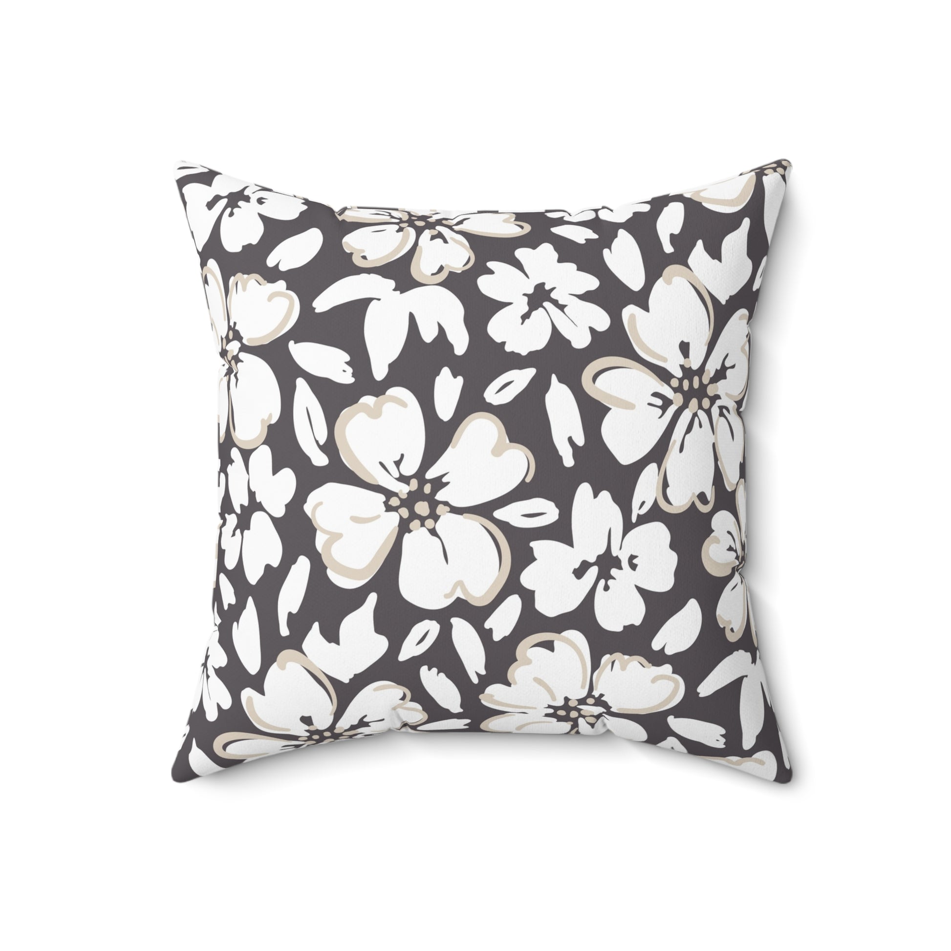 Chic Floral Square Pillow, Cozy Home Decor, Modern Cushion, Gift for Her, Housewarming Present, Living Room Accent - aMOOsing Designs