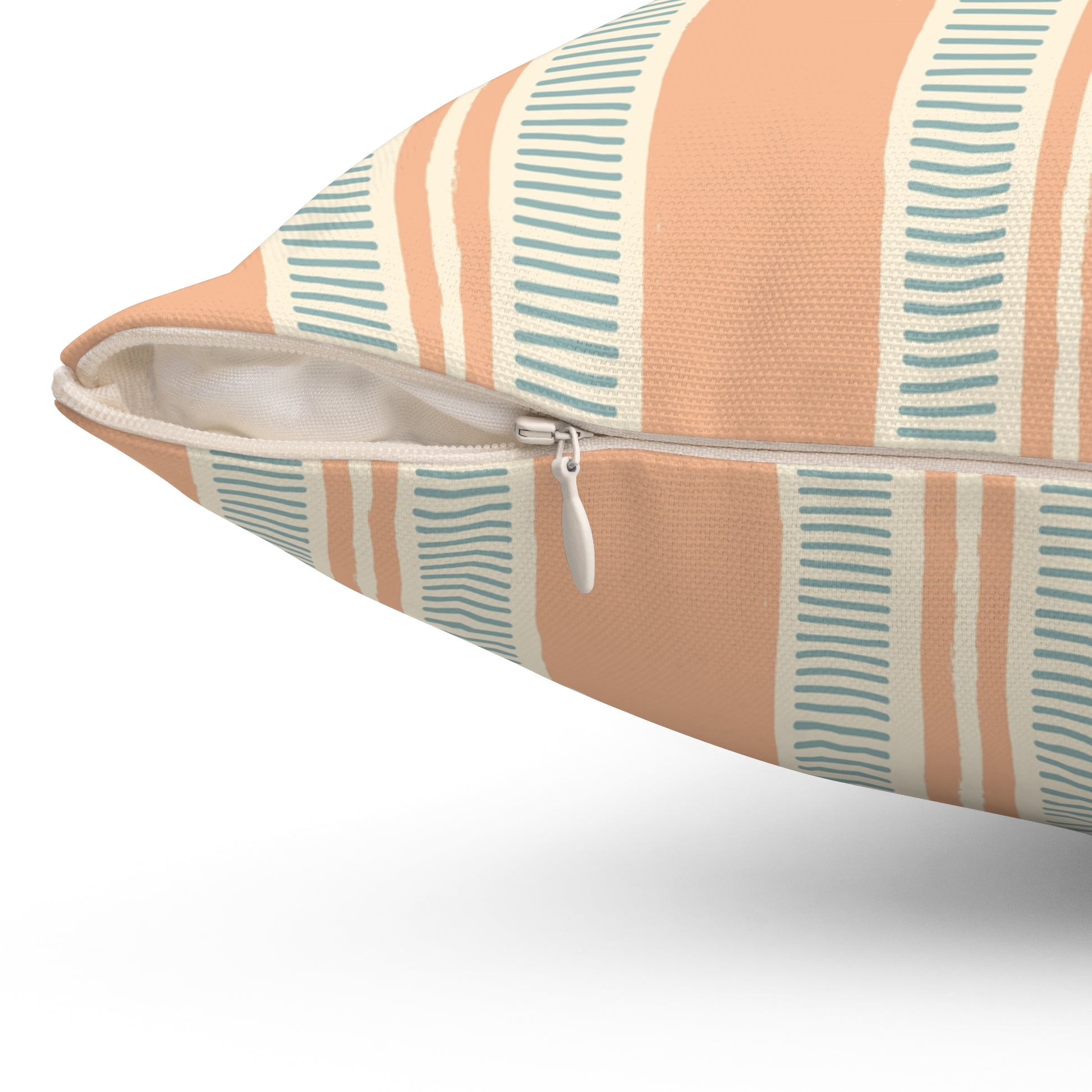 Modern Minimalist Square Pillow, Cozy Decorative Cushion for Living Room, Gift for Home Decor Lovers, Neutral Striped Accent - aMOOsing Designs