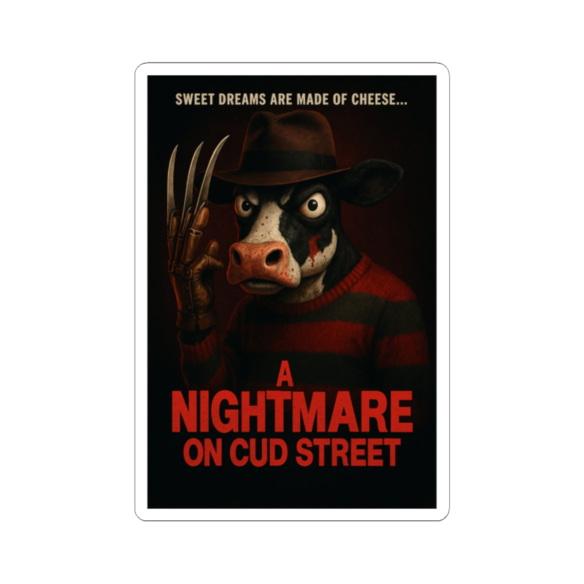 Spooky Cow Kiss-Cut Stickers, Halloween Decor, Fun Cow Stickers, Laptop Stickers, Unique Gift, Quirky Home Accessories