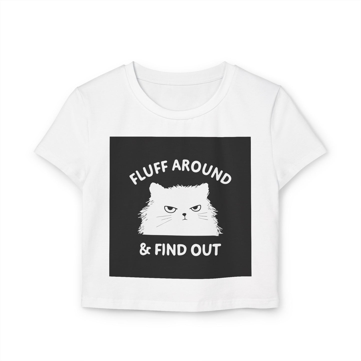 Playful Cat Graphic Baby Tee - Fluff Around & Find Out, Cute Animal Shirt, Gifts for Cat Lovers, Trendy Casual Wear, Fun Pet Lover Tee - aMOOsing Designs