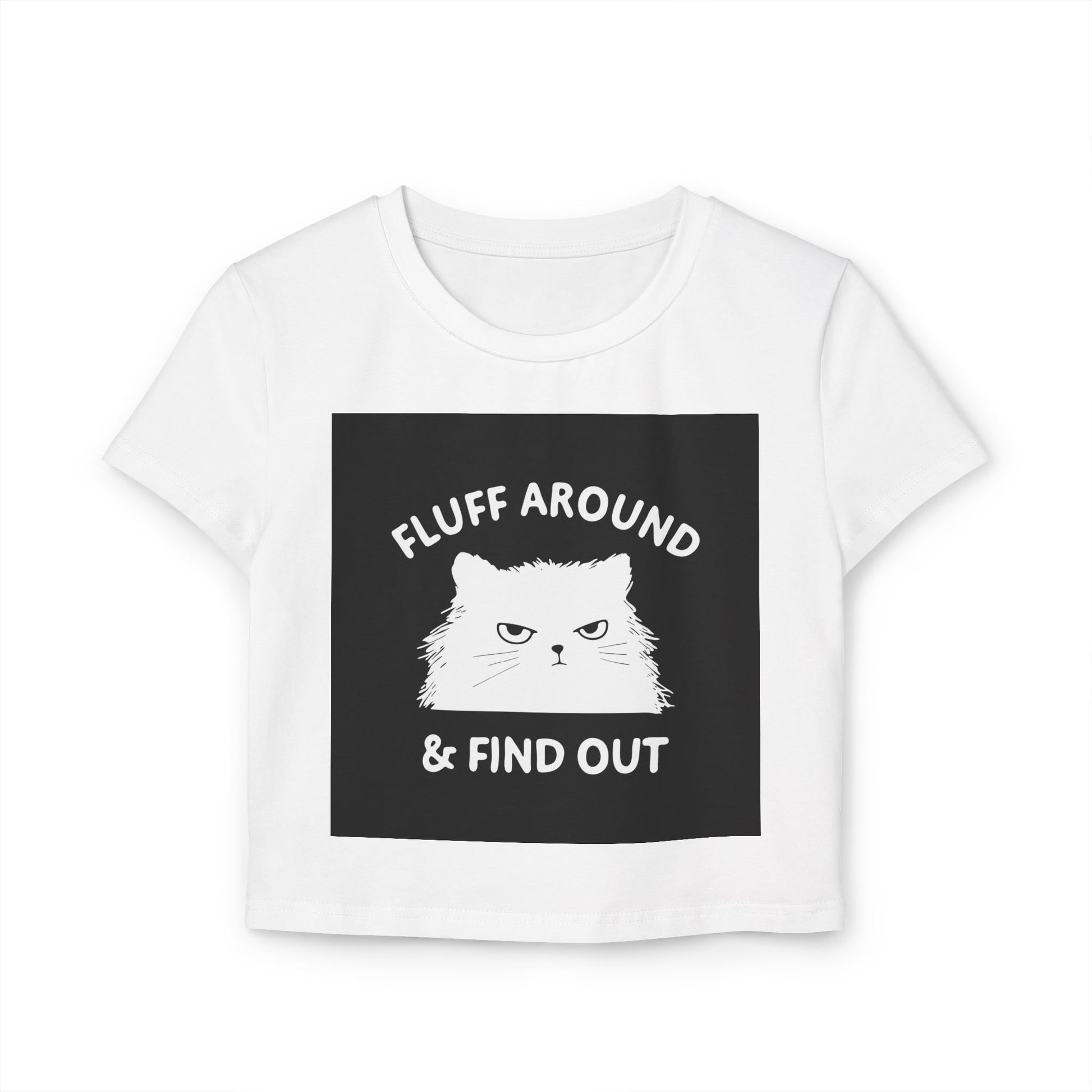 Playful Cat Graphic Baby Tee - Fluff Around & Find Out, Cute Animal Shirt, Gifts for Cat Lovers, Trendy Casual Wear, Fun Pet Lover Tee - aMOOsing Designs