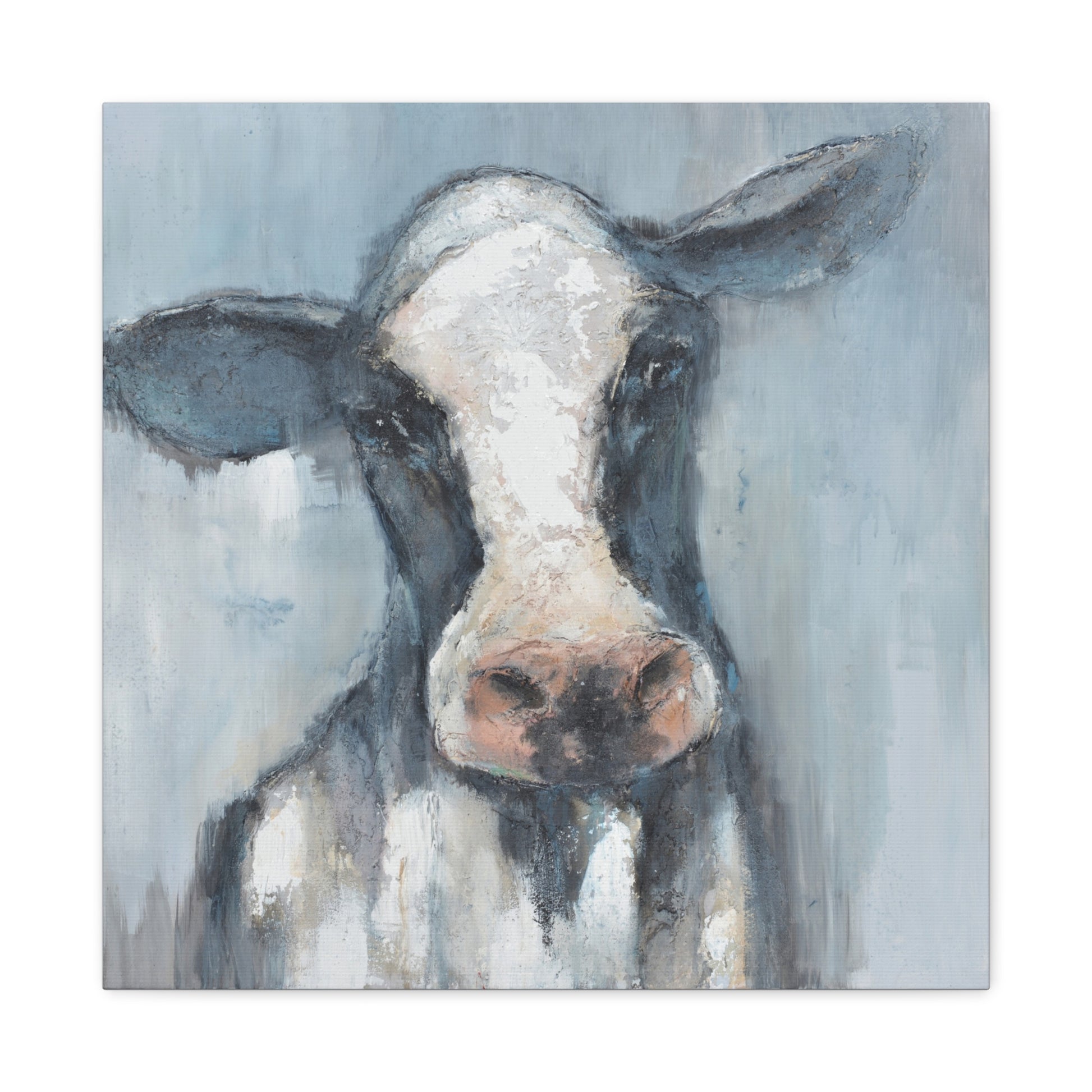 Rustic Cow Portrait Canvas Wall Art - Perfect Farmhouse Decor - aMOOsing Designs