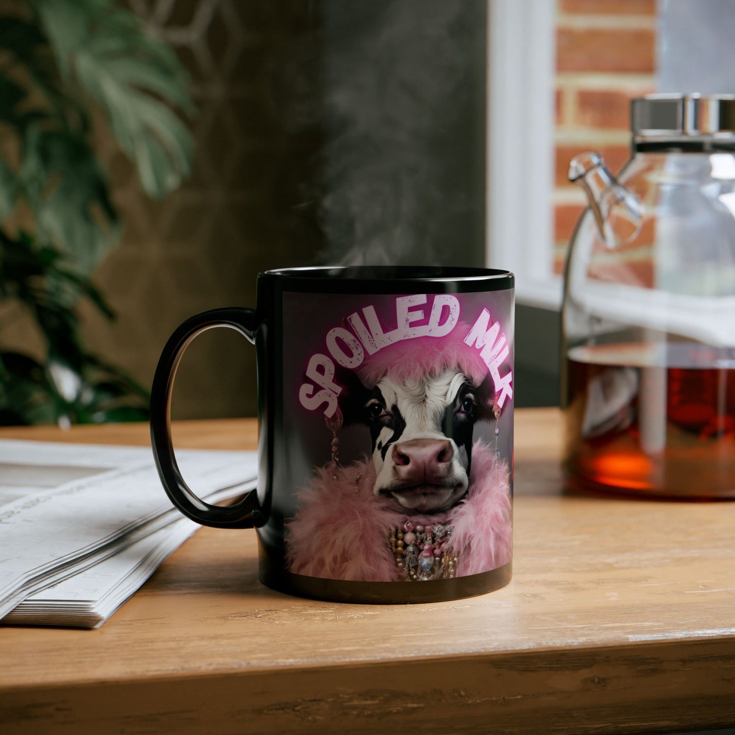 Spoiled Milk-Funny Cow Themed Gift- Black Coffee Mug (11oz, 15oz) - aMOOsing Designs