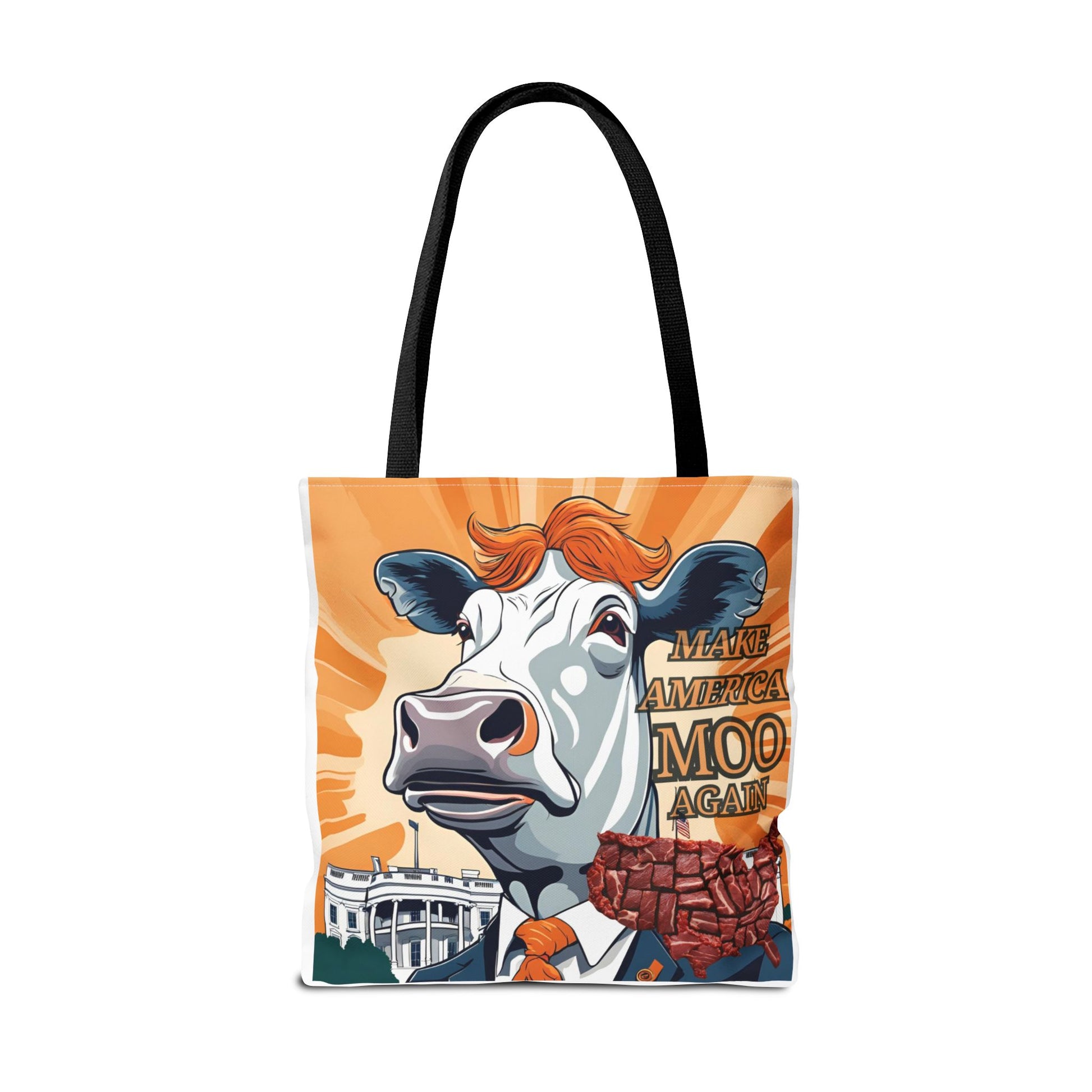 Make America Moo Again Tote Bag - Fun Cow Graphic for BBQ Lovers - aMOOsing Designs