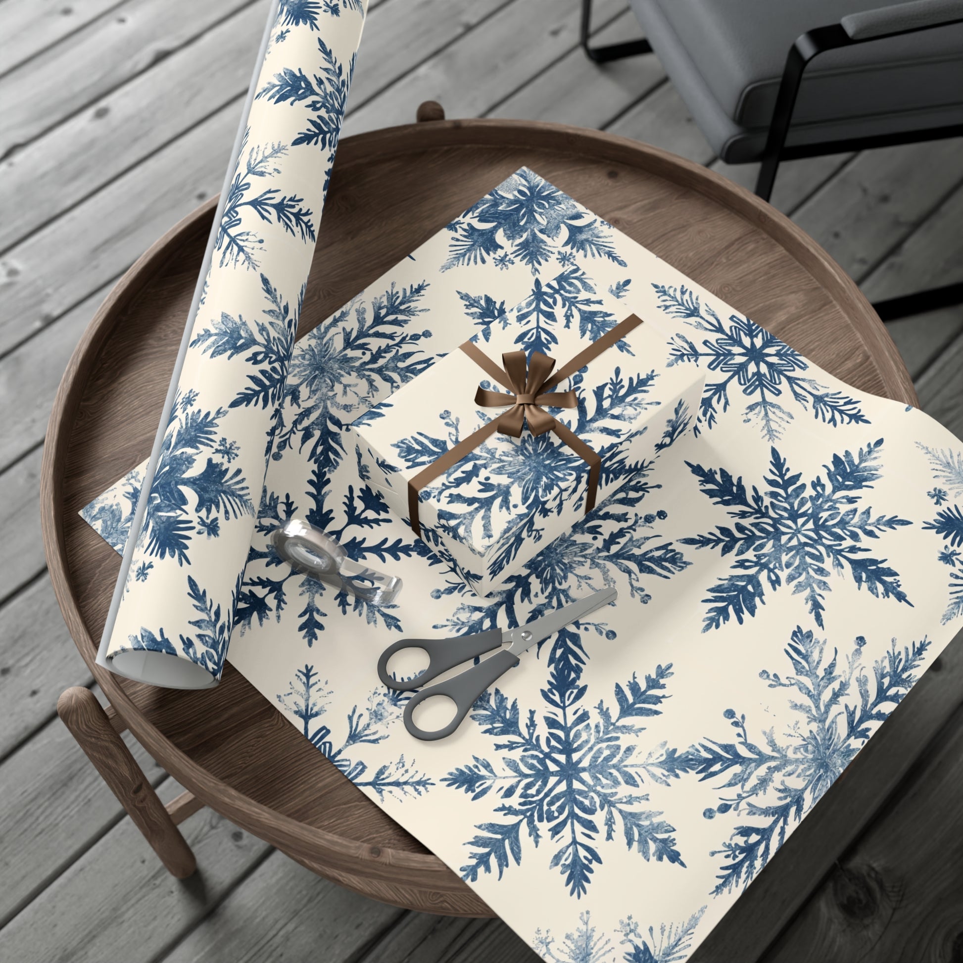 Elegant Snowflake Gift Wrap Papers - Perfect for Holidays and Celebrations - aMOOsing Designs