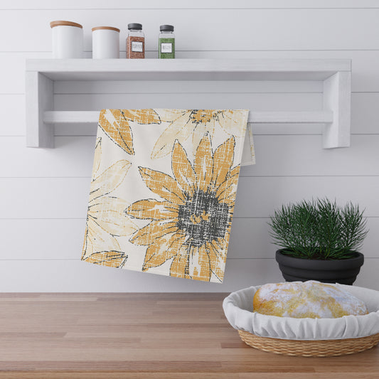 Sunflower Print Tea Towels, Decorative Kitchen Towels, Summer Decor, Gifts for Home, Floral Kitchen Essentials