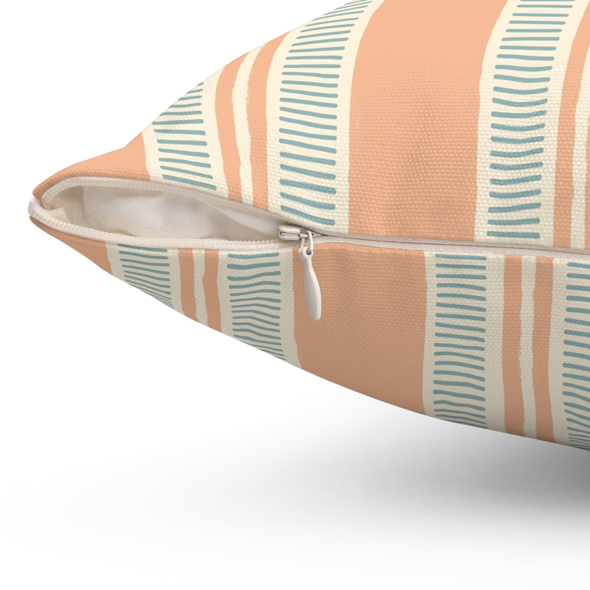 Modern Minimalist Square Pillow, Cozy Decorative Cushion for Living Room, Gift for Home Decor Lovers, Neutral Striped Accent - aMOOsing Designs