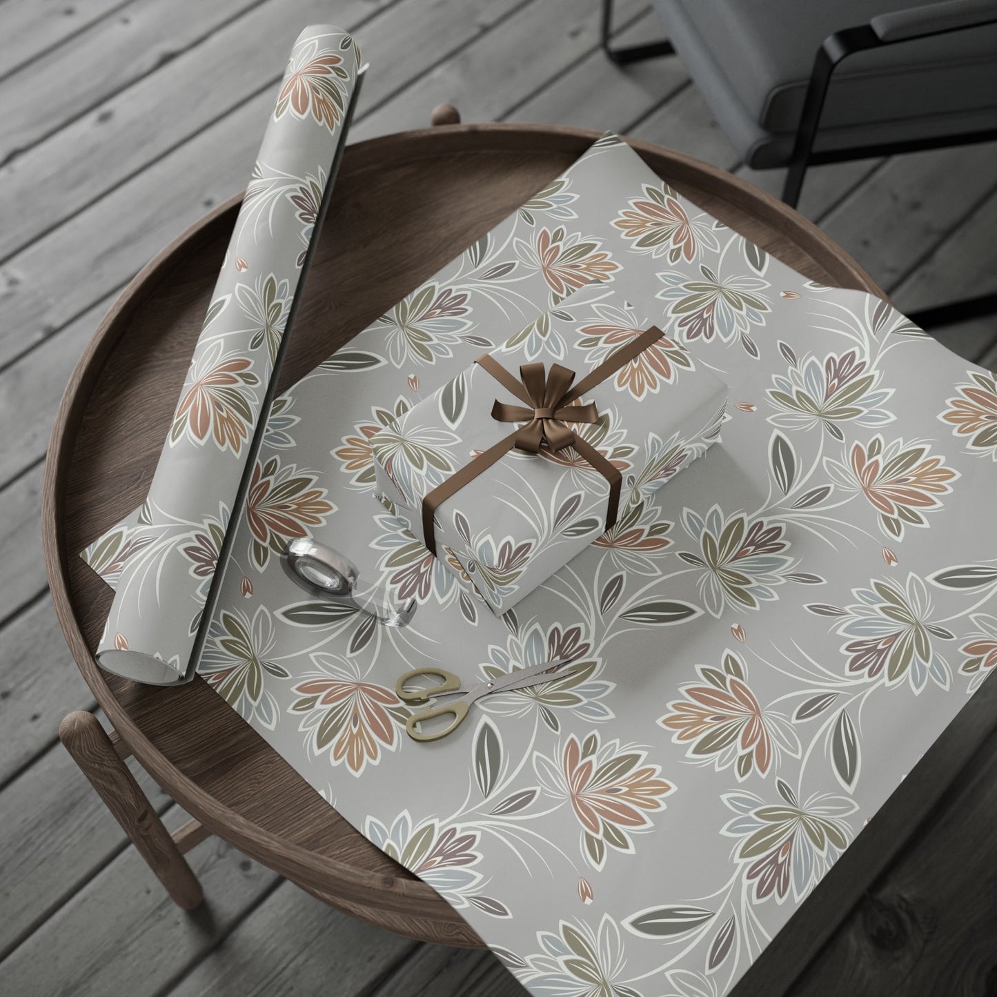 Floral Wrapping Paper - Elegant Gift Wrap for Special Occasions, Eco-Friendly, Birthday, Wedding, Holiday Gifts - aMOOsing Designs