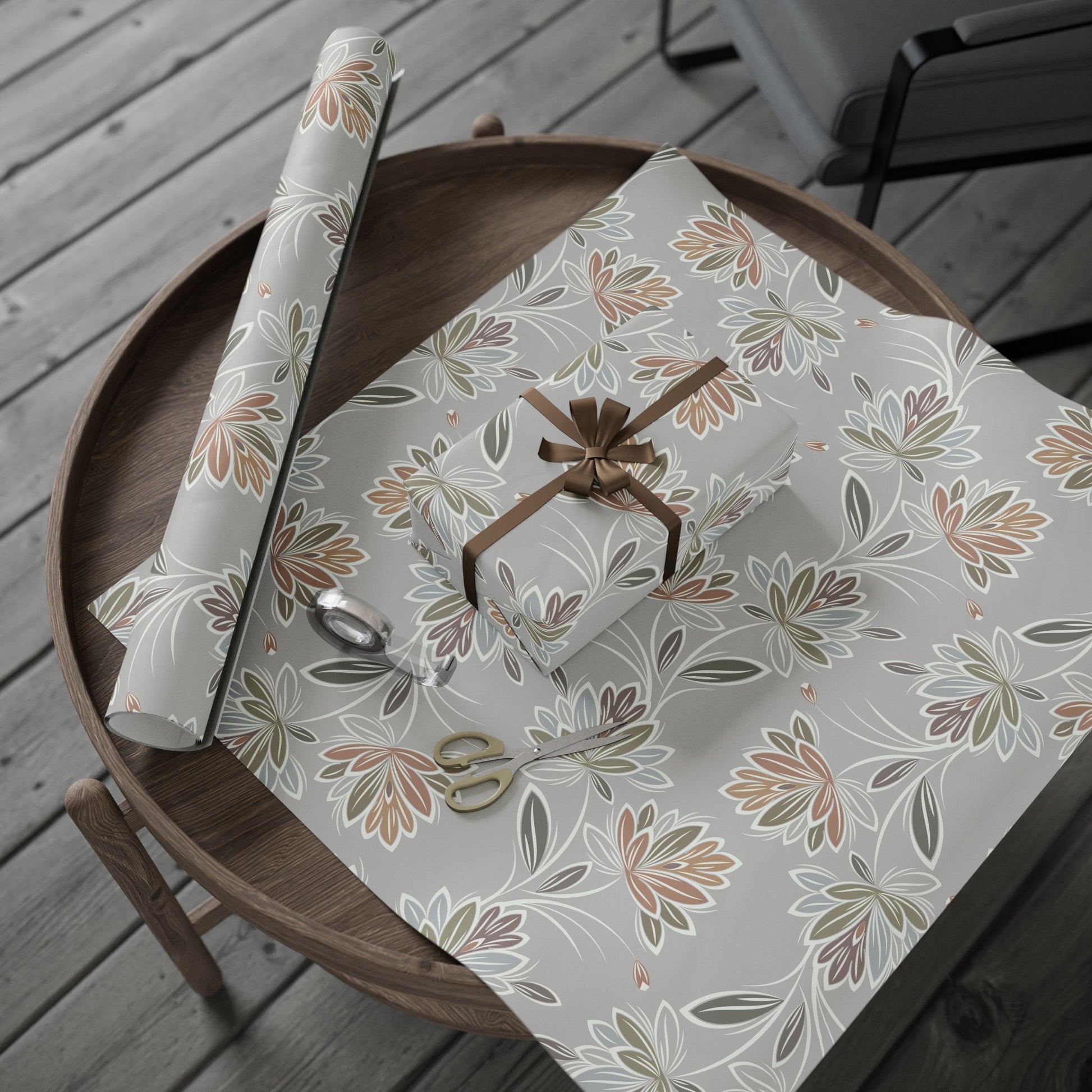 Floral Wrapping Paper - Elegant Gift Wrap for Special Occasions, Eco-Friendly, Birthday, Wedding, Holiday Gifts - aMOOsing Designs