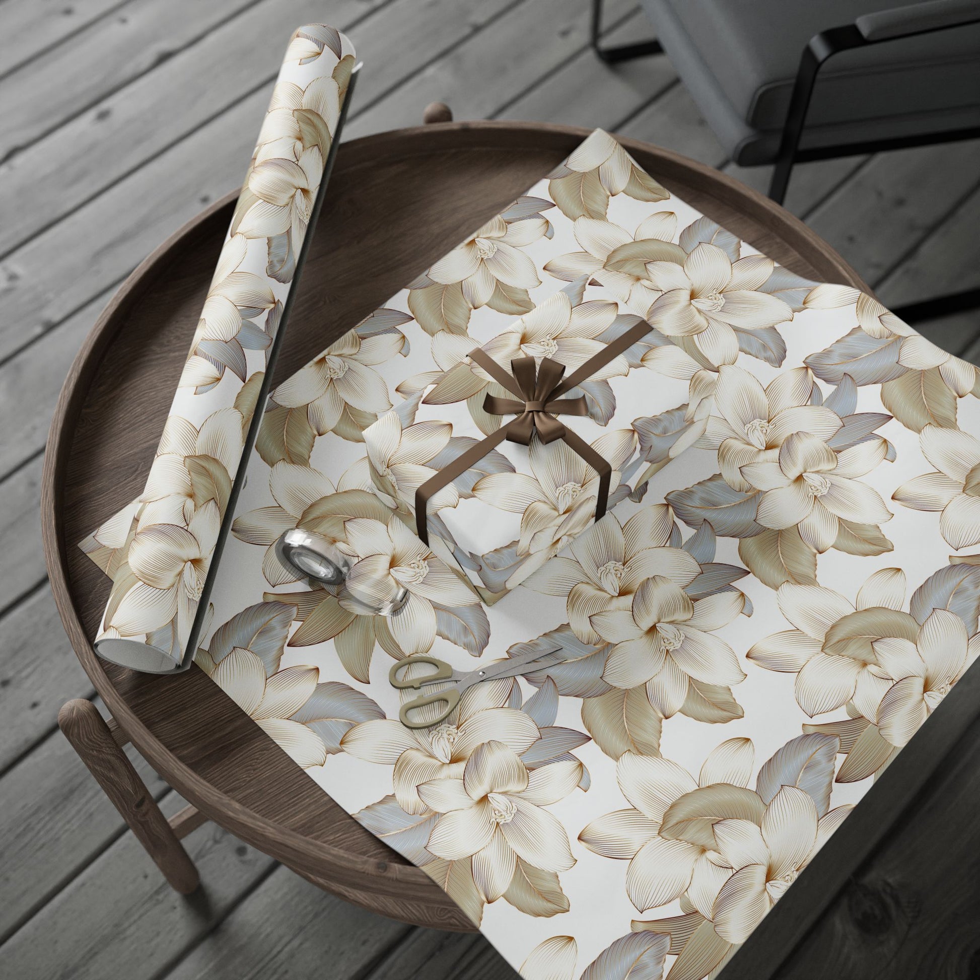 Elegant Floral Wrapping Paper, Gift Wrap for Special Occasions, Eco-Friendly Gift Wrapping, Wedding, Birthday, Christmas - aMOOsing Designs