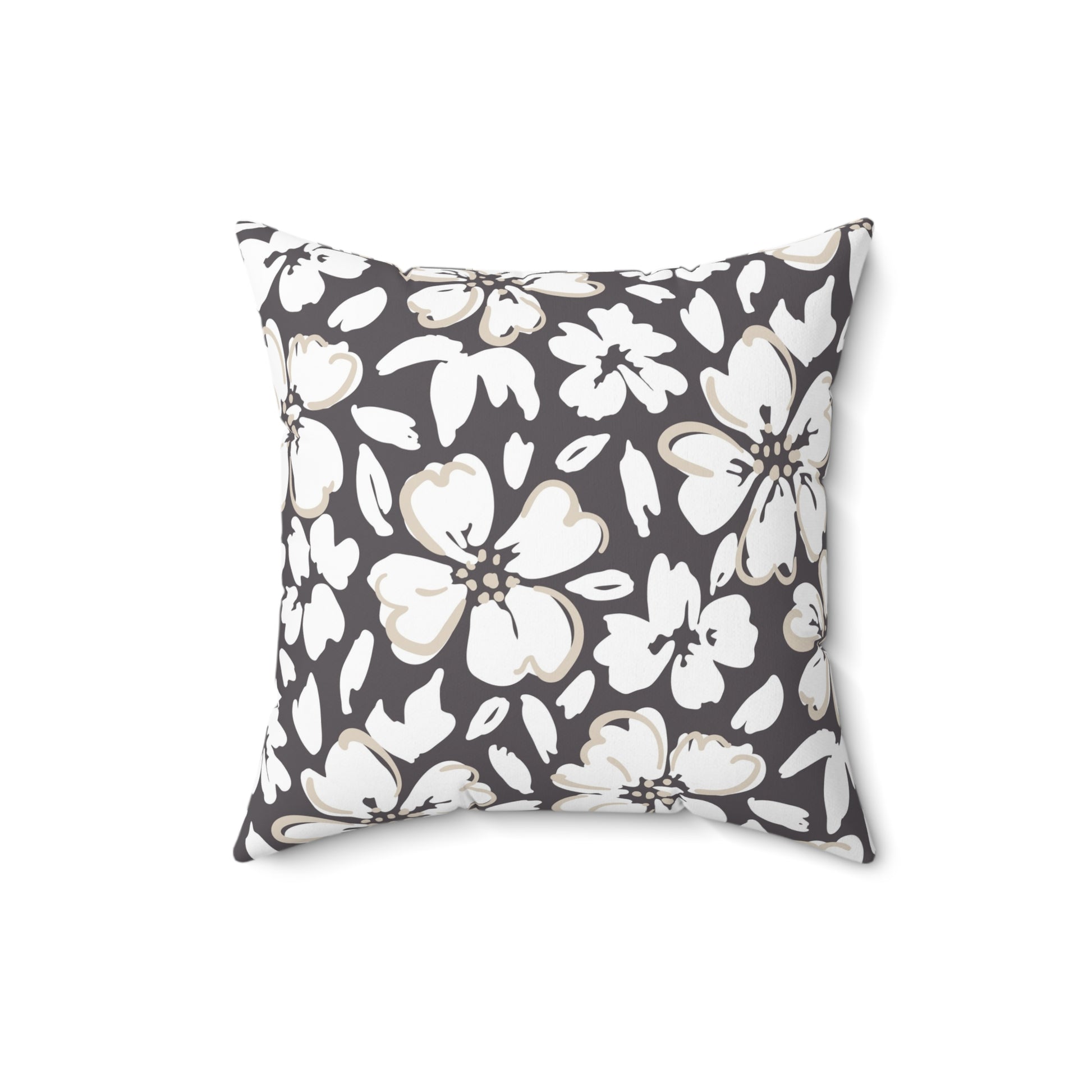 Chic Floral Square Pillow, Cozy Home Decor, Modern Cushion, Gift for Her, Housewarming Present, Living Room Accent - aMOOsing Designs