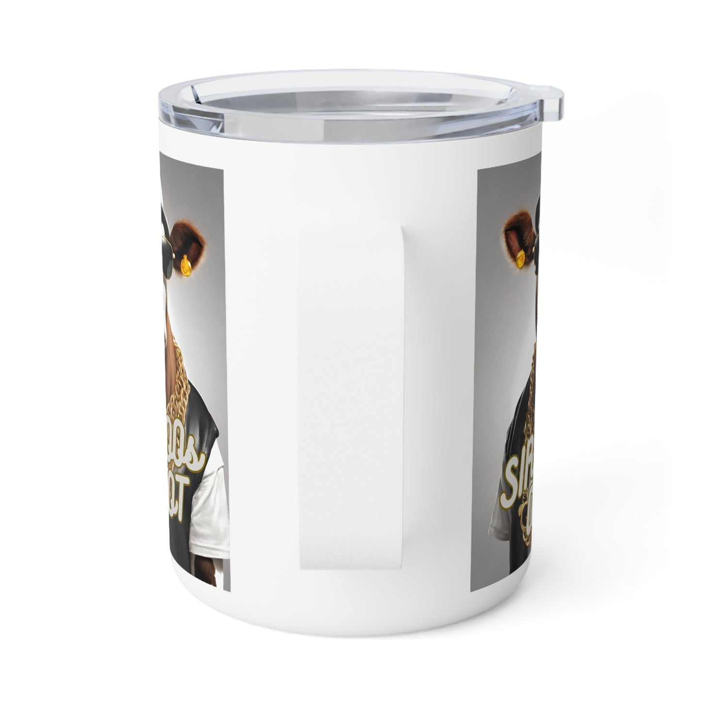 Sir MOOs A lot- Funny Cow Insulated Coffee Mug, 10oz - aMOOsing Designs