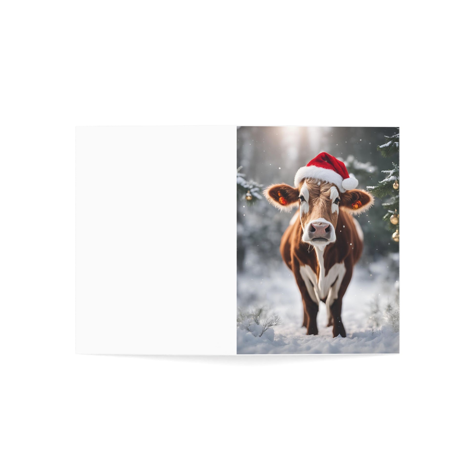 Festive Cow Christmas Greeting Cards - Fun Holiday Cards (1, 10, 30, 50 pcs) - aMOOsing Designs