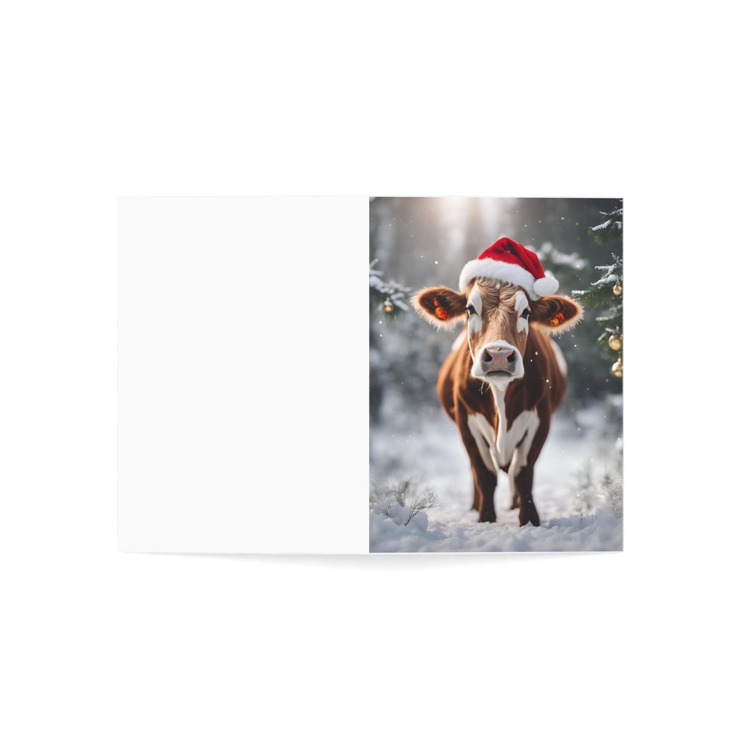 Festive Cow Christmas Greeting Cards - Fun Holiday Cards (1, 10, 30, 50 pcs) - aMOOsing Designs