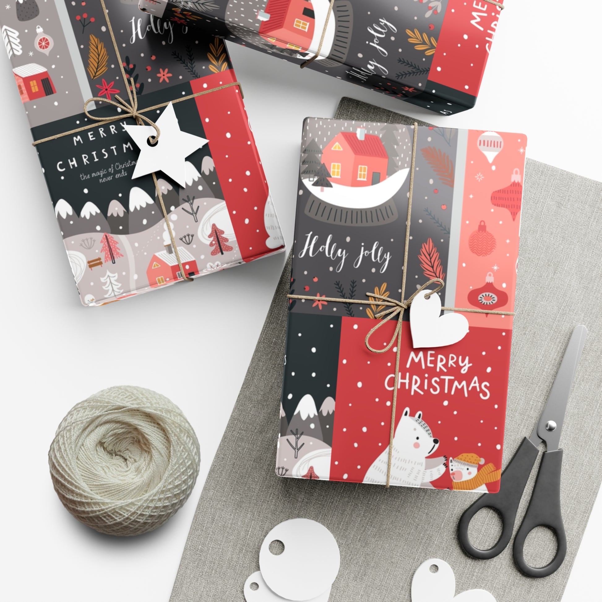 Festive Snowman Gift Wrap Paper - Holiday Cheer Wrapping Sheets for Christmas & More - aMOOsing Designs