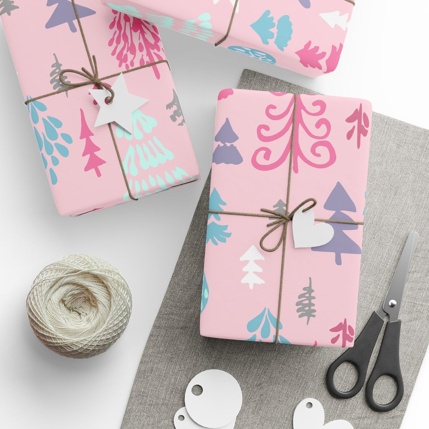 Pretty in Pink Festive Gift Wrap, Eco-Friendly Gift Wrapping, Birthday, Holiday, Bridal Shower, Baby Shower