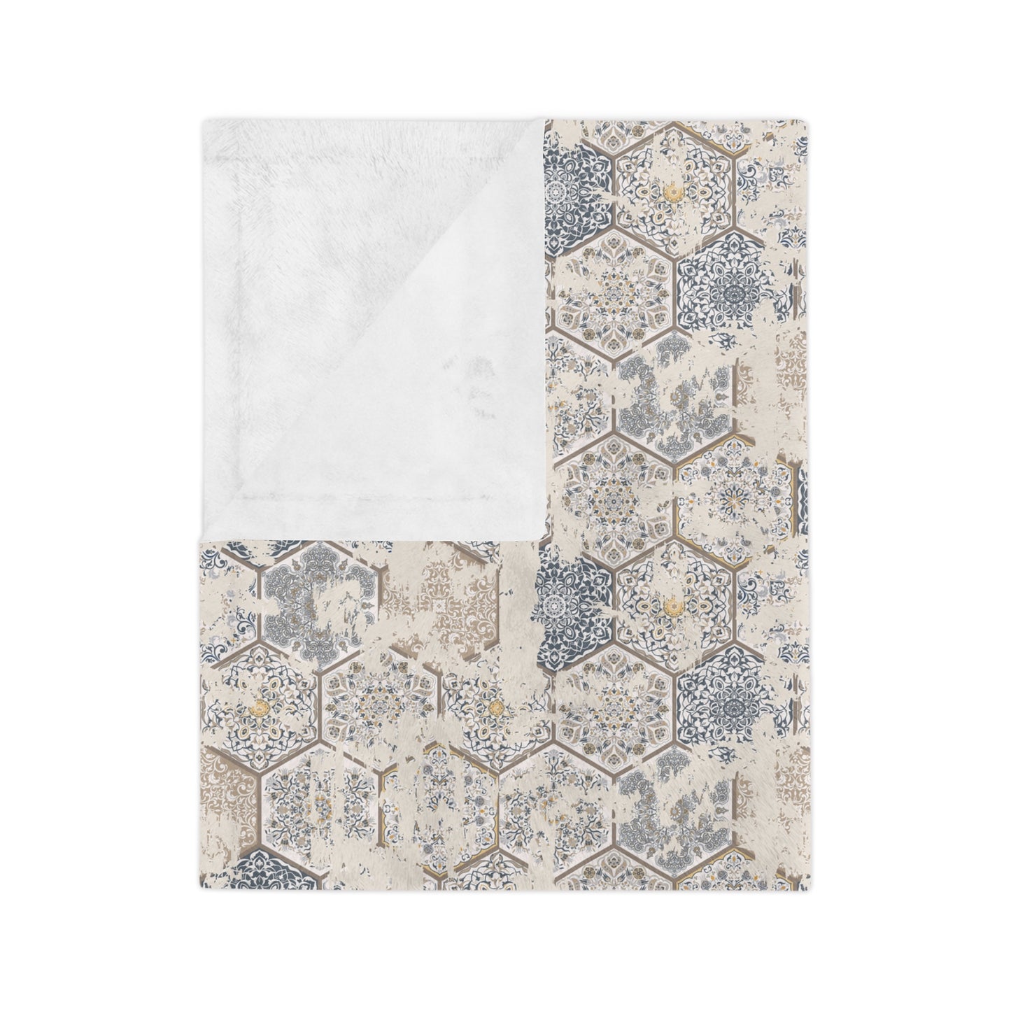 Cozy Hexagonal Pattern Velveteen Microfiber Blanket - Warm Throw for Home, Sofa, Nursery, Gift, Winter Decor