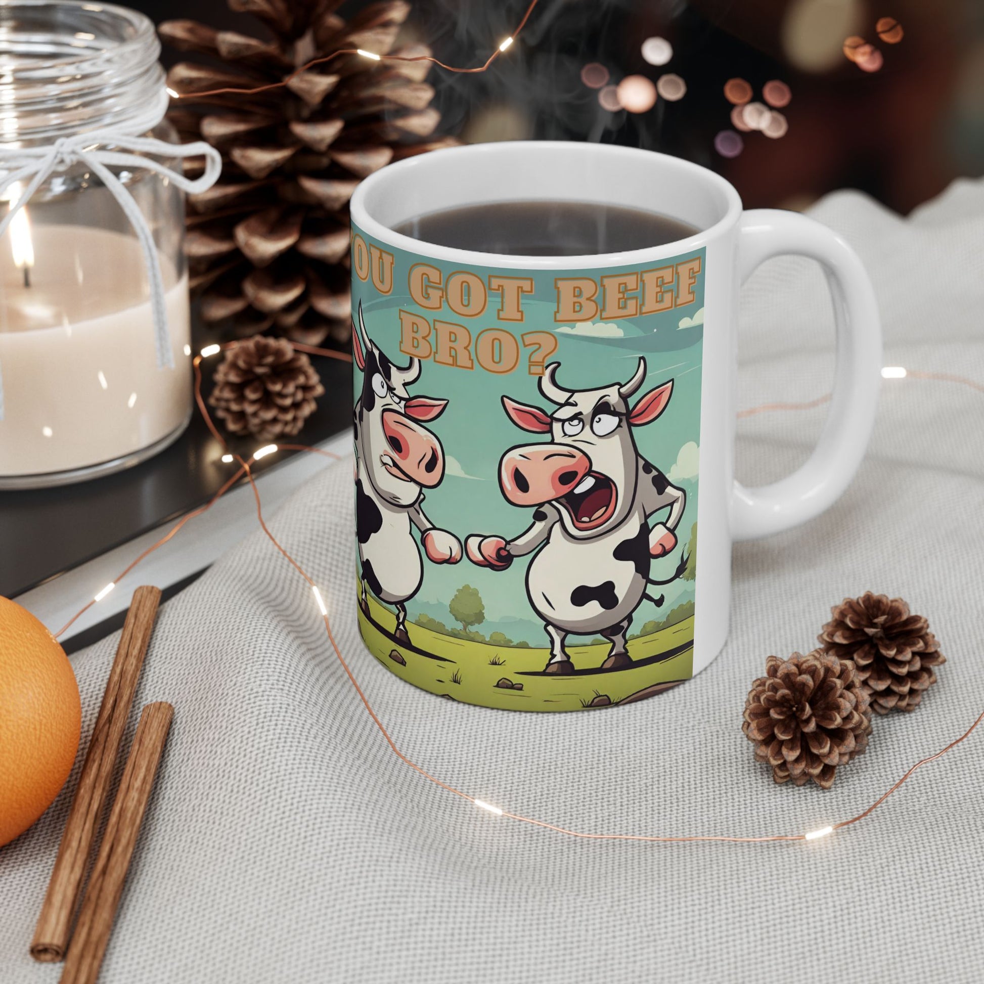 You Got Beef Bro?- Funny Cow Coffee Mug, (11oz, 15oz) - aMOOsing Designs