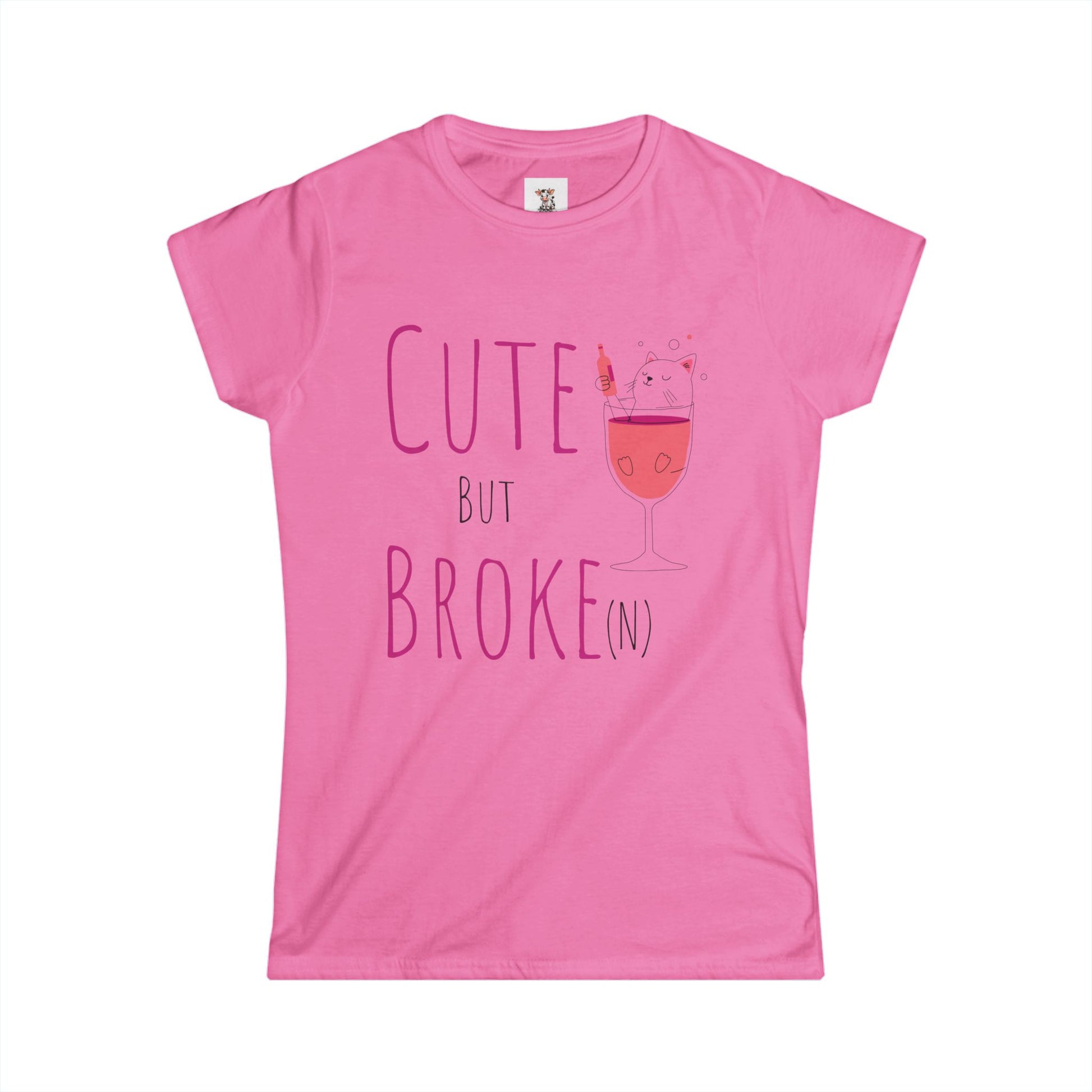 Cute But Broke Women's Softstyle Tee - Fun  Shirt for Budget-Friendly Fashion Lovers - aMOOsing Designs