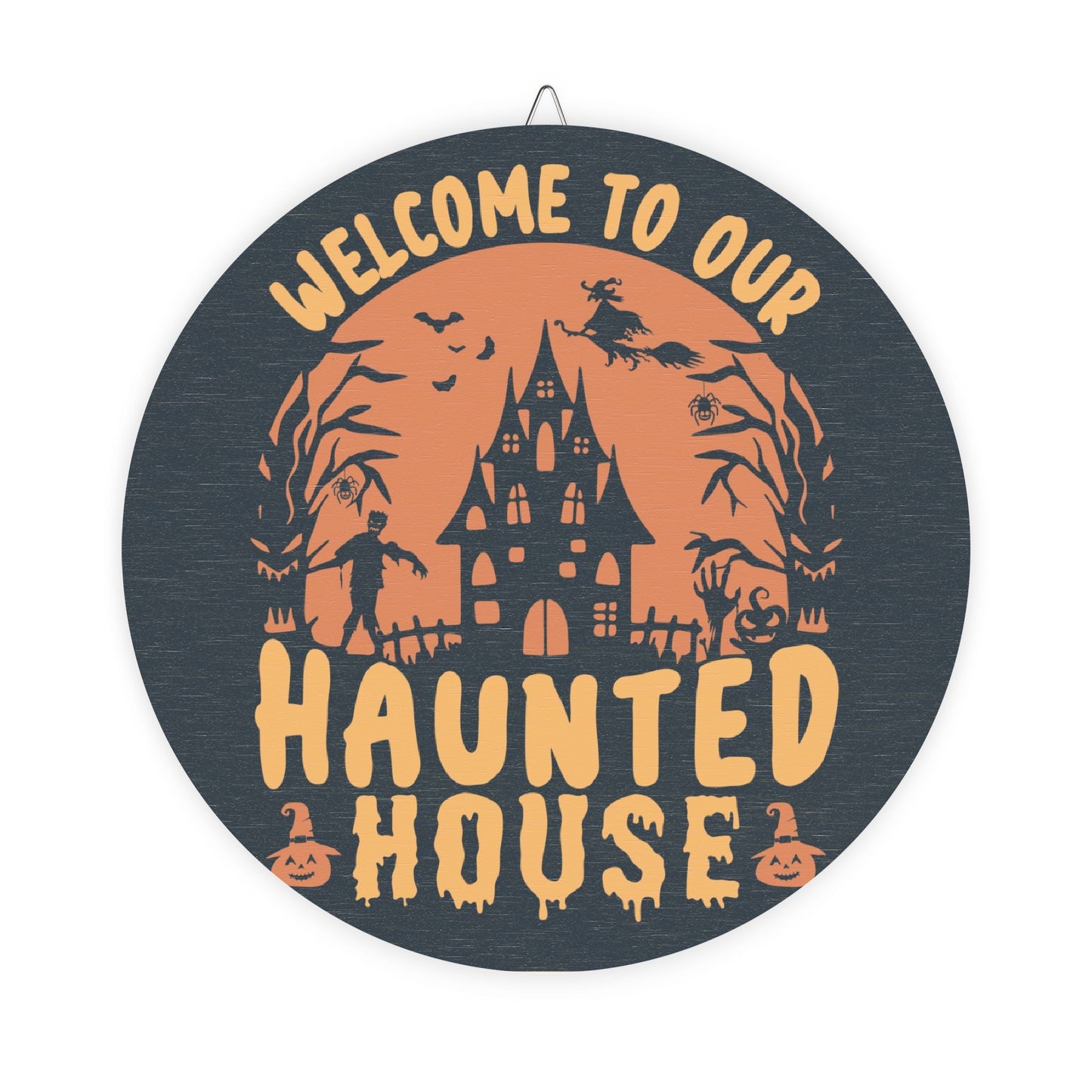 Wooden Halloween Sign | Welcome to Our Haunted House Decor, Spooky Home Decor, Fall Season, Trick or Treat Sign, Halloween Party Decoration