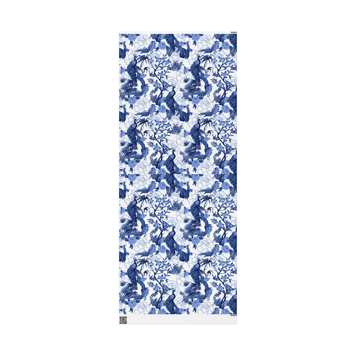 Elegant Floral Wrapping Paper Roll, Gift Wrap for Any Occasion, Blue and White Botanical Design, Holiday and Birthday Gift