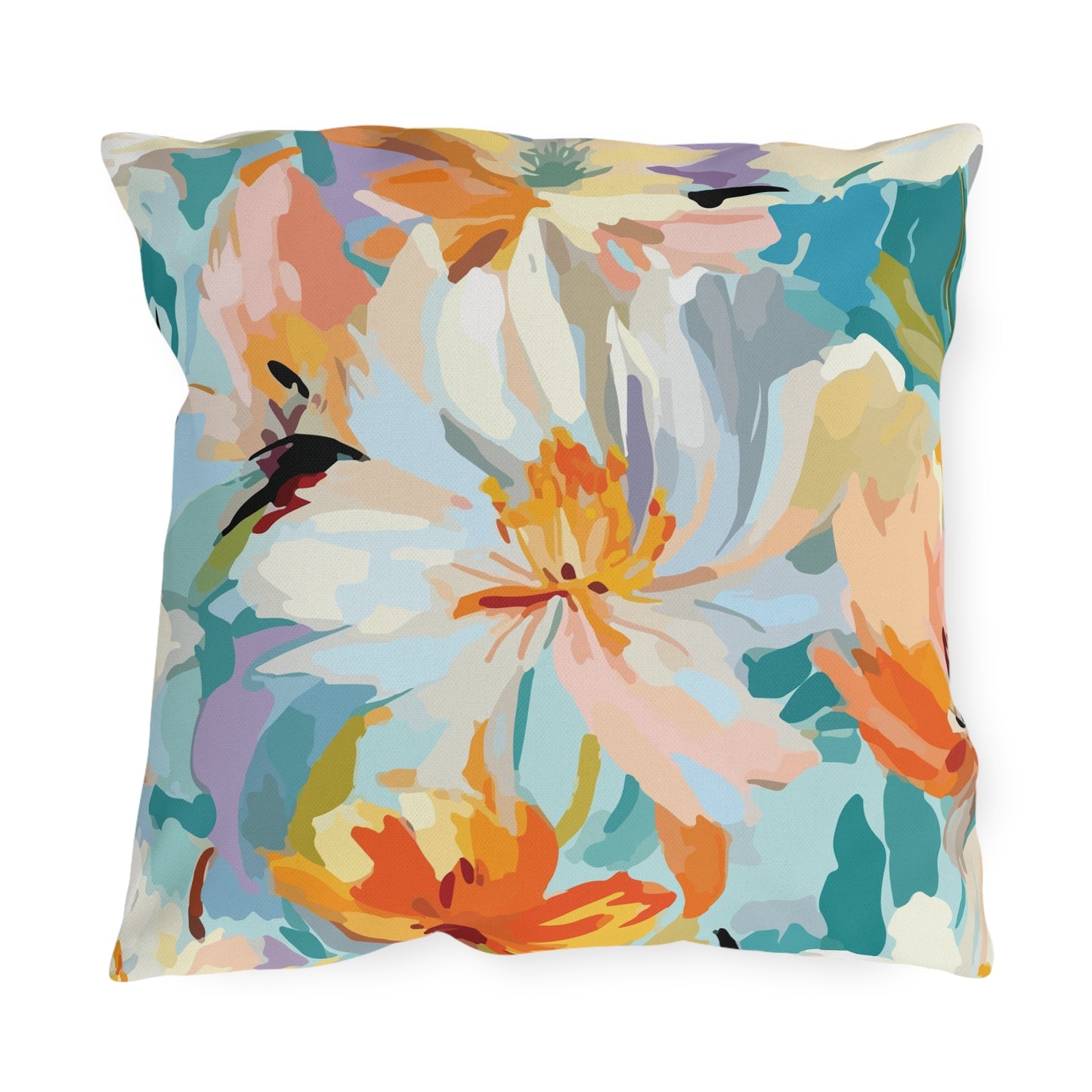 Vibrant Floral Outdoor Pillow - Decorate Your Patio or Garden - aMOOsing Designs