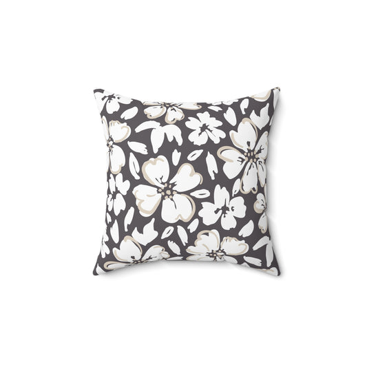 Chic Floral Square Pillow, Cozy Home Decor, Modern Cushion, Gift for Her, Housewarming Present, Living Room Accent - aMOOsing Designs