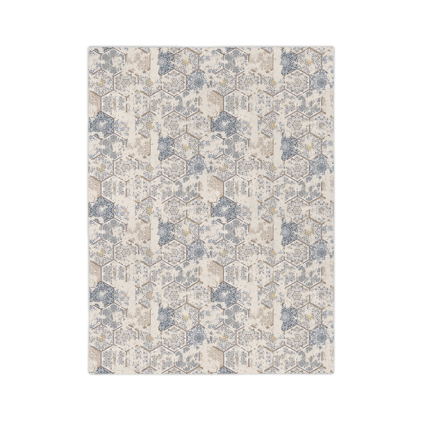 Cozy Hexagonal Pattern Velveteen Microfiber Blanket - Warm Throw for Home, Sofa, Nursery, Gift, Winter Decor