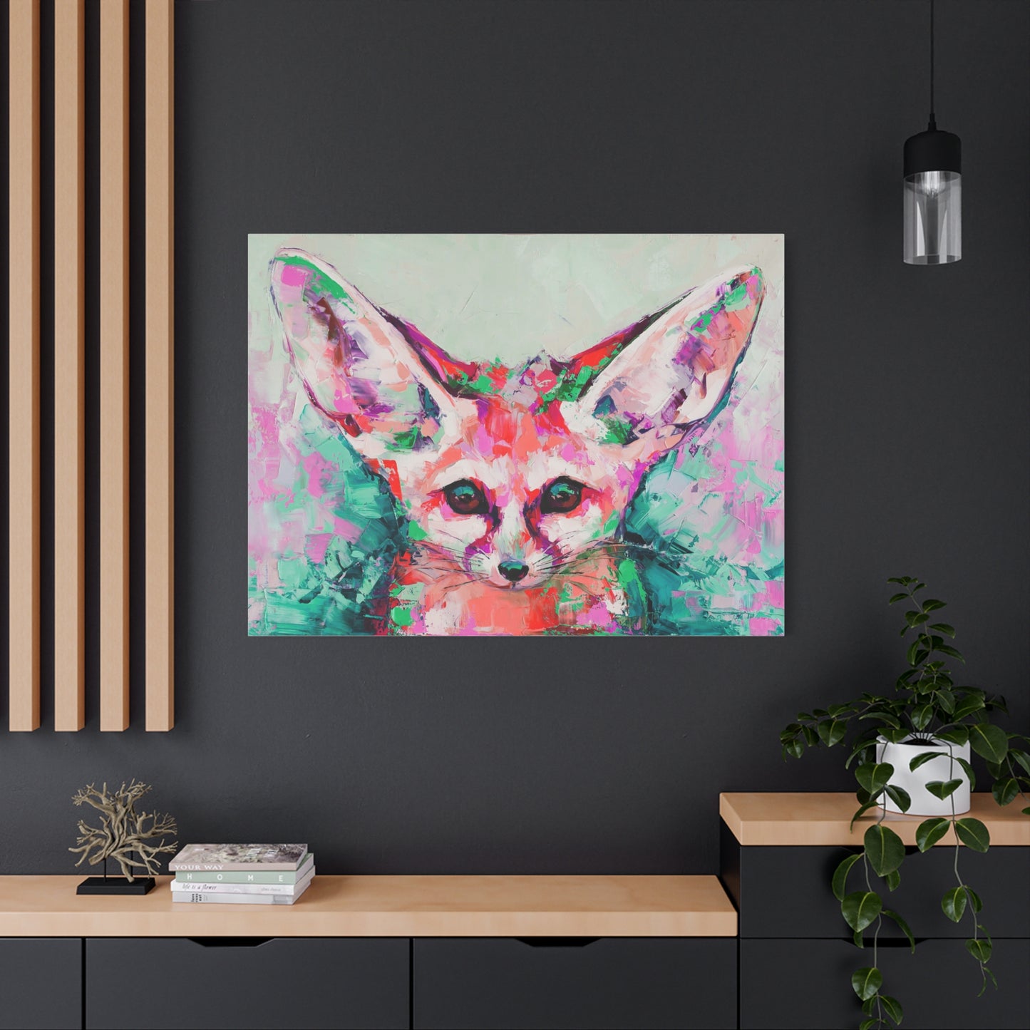 Vibrant Fennec Fox Canvas Art - Colorful Stretched Wall Decor - aMOOsing Designs