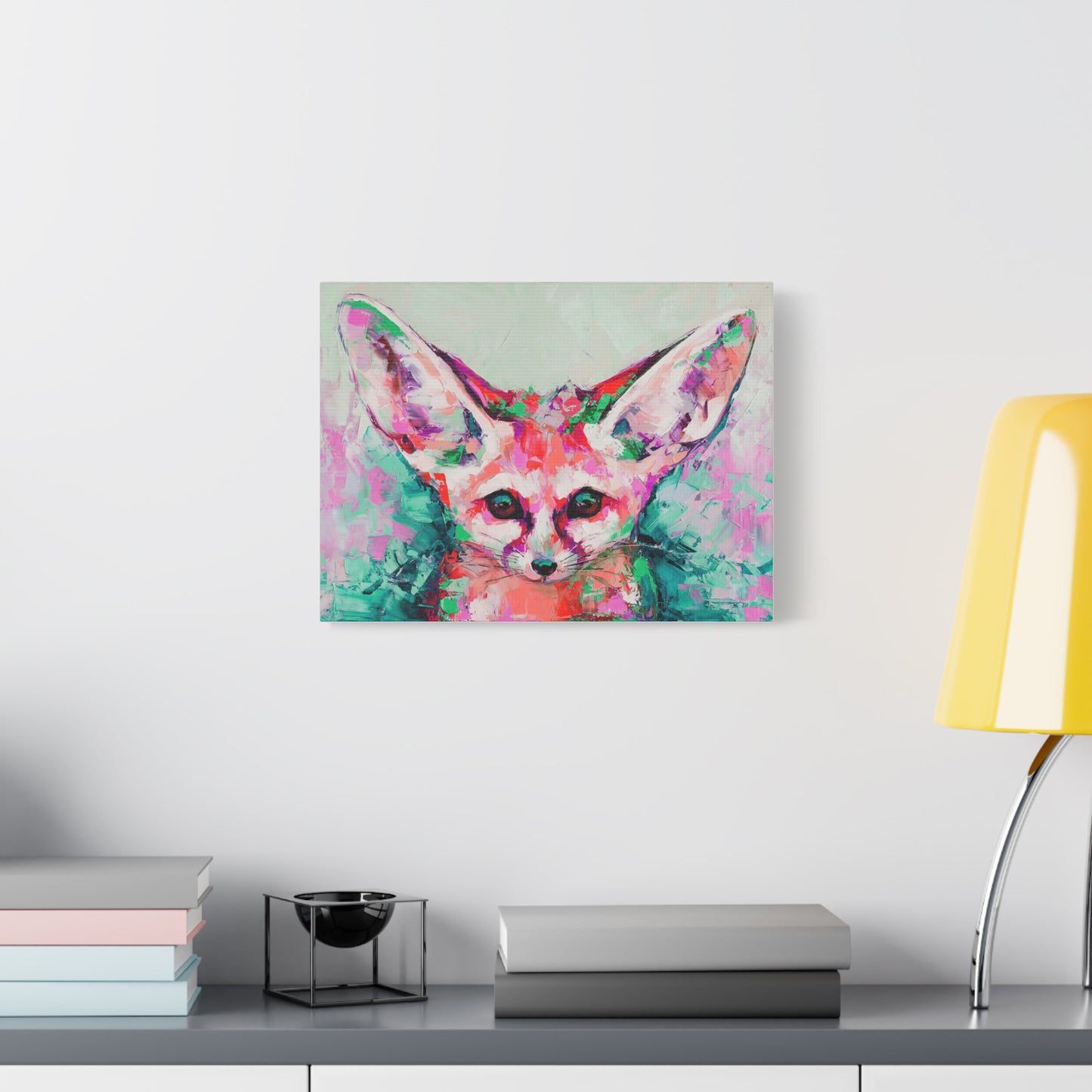 Vibrant Fennec Fox Canvas Art - Colorful Stretched Wall Decor - aMOOsing Designs