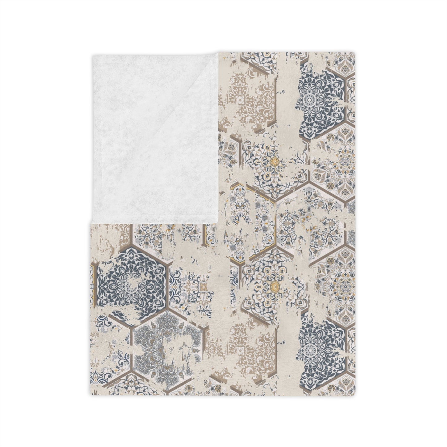 Cozy Hexagonal Pattern Velveteen Microfiber Blanket - Warm Throw for Home, Sofa, Nursery, Gift, Winter Decor