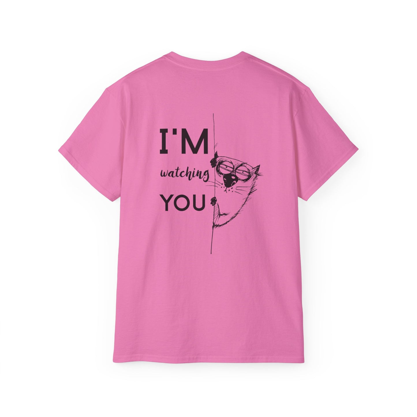 Funny Cat Tee - I'm Watching You Unisex Cotton Shirt, Gift for Cat Lovers, Cute Pet T-Shirt for Birthdays, Animal Humor Top, Unique Gift - aMOOsing Designs