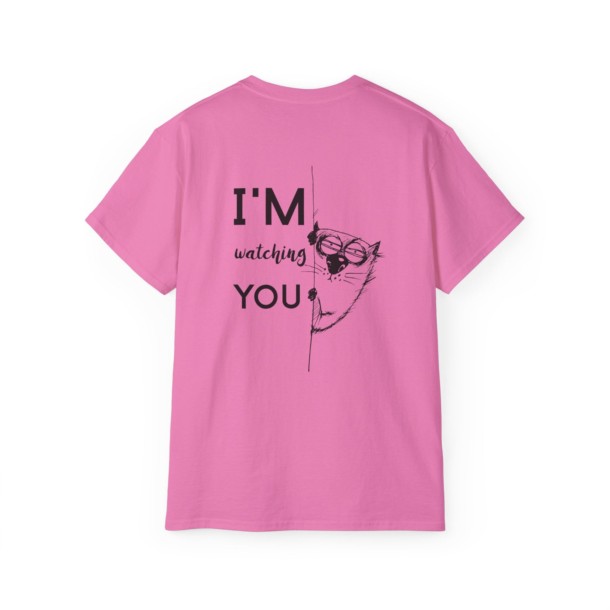 Funny Cat Tee - I'm Watching You Unisex Cotton Shirt, Gift for Cat Lovers, Cute Pet T-Shirt for Birthdays, Animal Humor Top, Unique Gift - aMOOsing Designs