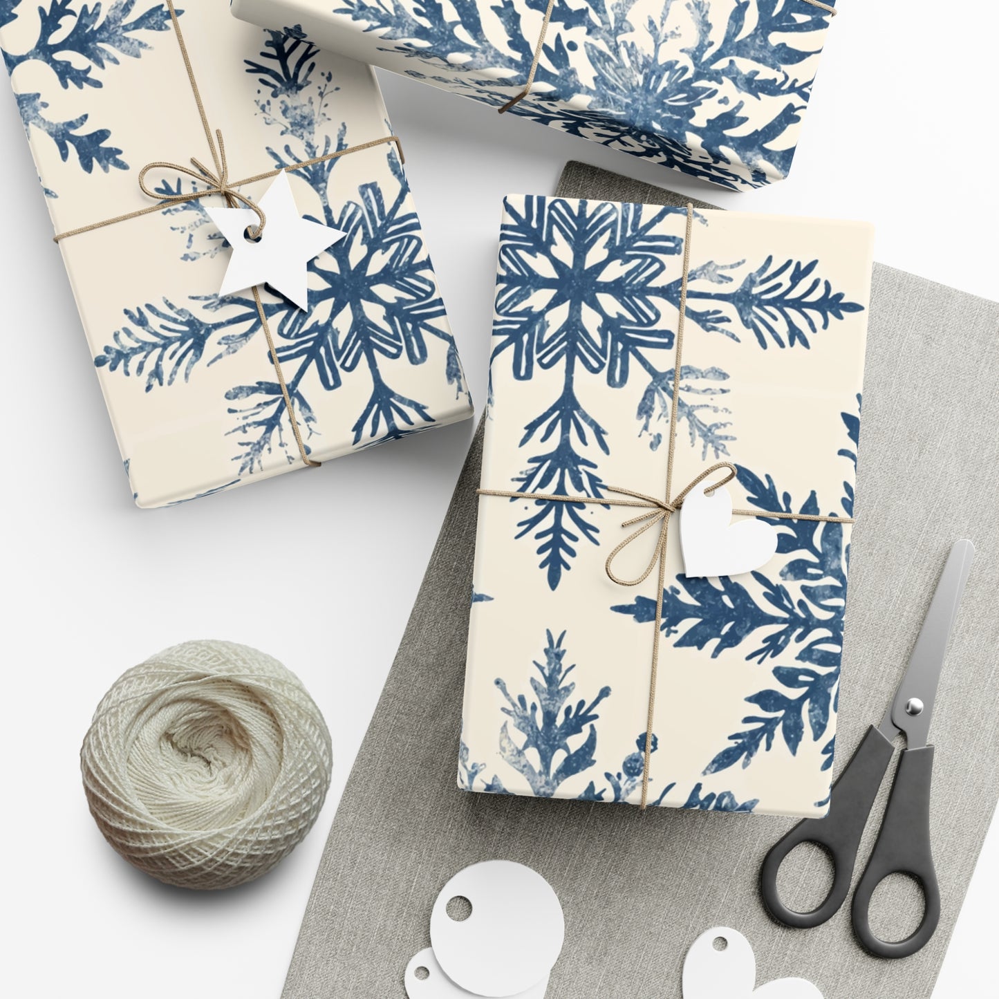 Elegant Snowflake Gift Wrap Papers - Perfect for Holidays and Celebrations - aMOOsing Designs