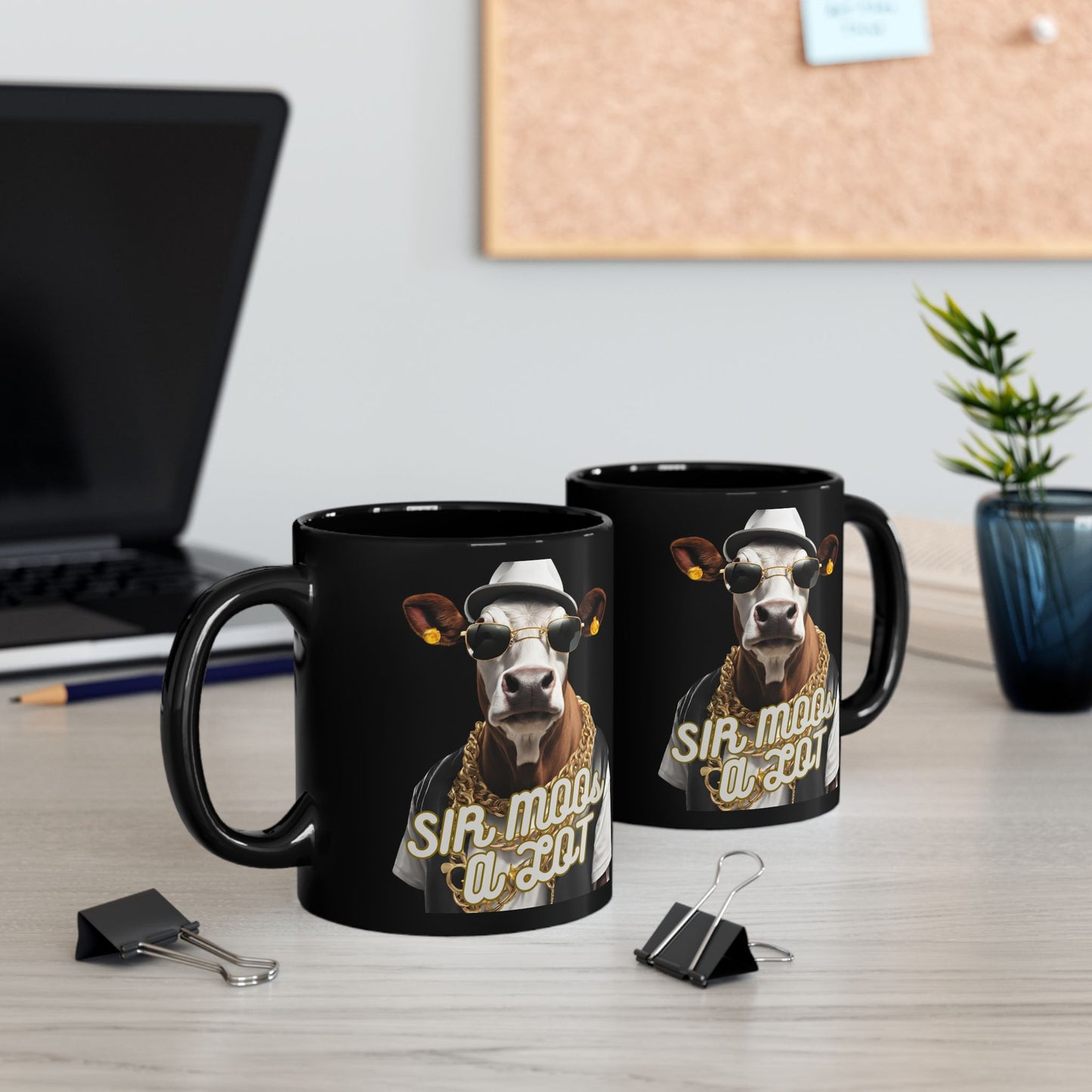 Mug - Sir Moos a lot Coffee Mug - Funny Cow Design - aMOOsing Designs